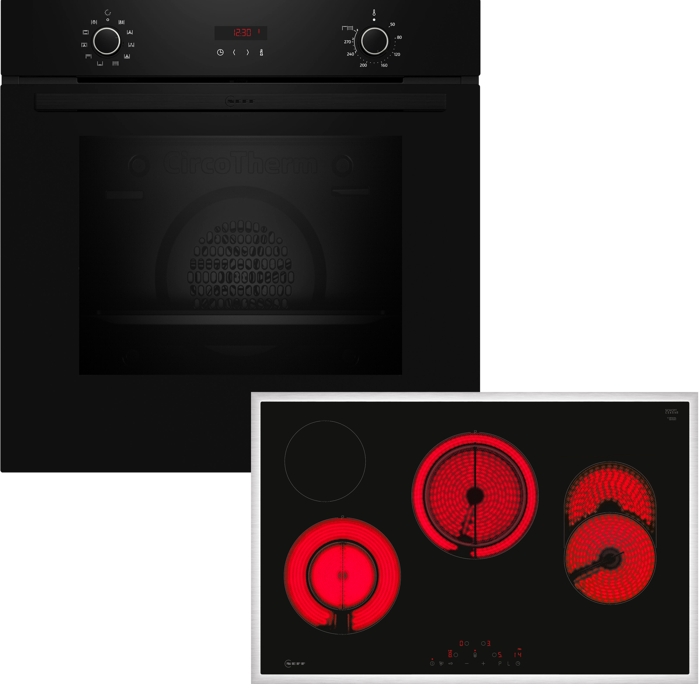 NEFF Backofen-Set »B2CCG6AK3«, mit Teleskopauszug nachrüstbar, Pyrolyse-Selbstreinigung, mit pyrolytischer Selbstreinigung