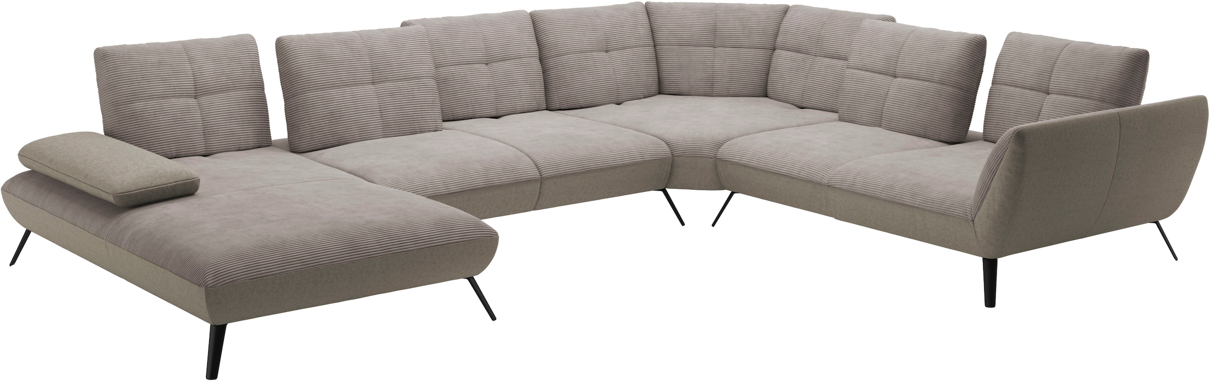 Places of Style Wohnlandschaft »Mikado U-Form«, inkl. Sitztiefenverstellung und Armteilverstellung