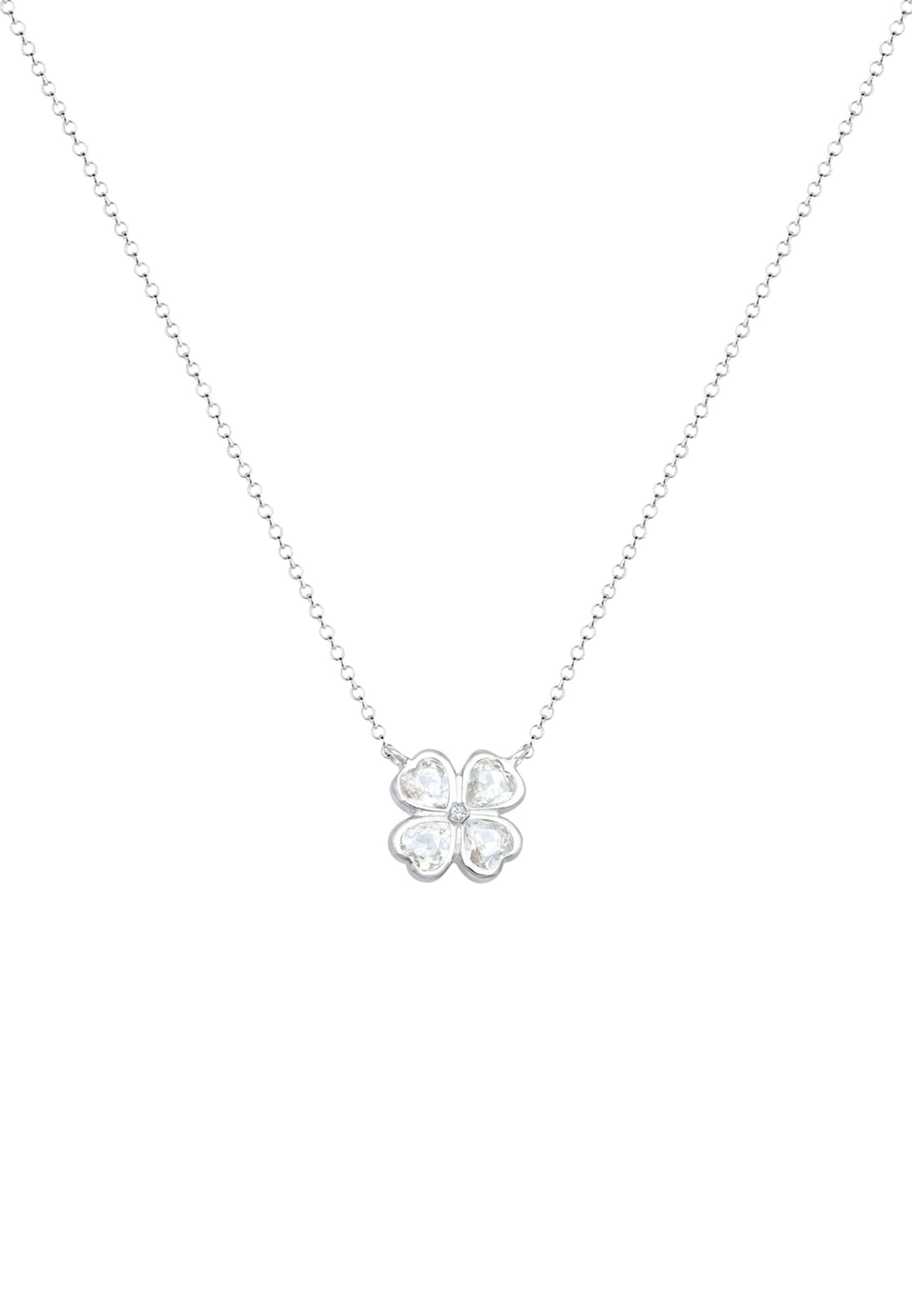 Elli Collierkettchen »Kleeblatt Kristall 925 Silber«