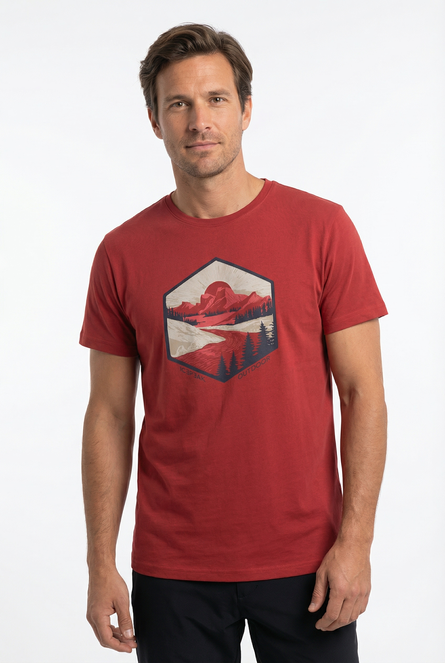 Icepeak T-Shirt »MOSBACH« mit Print, aus Baumwolle, klassischer T-Shirt-Schnitt