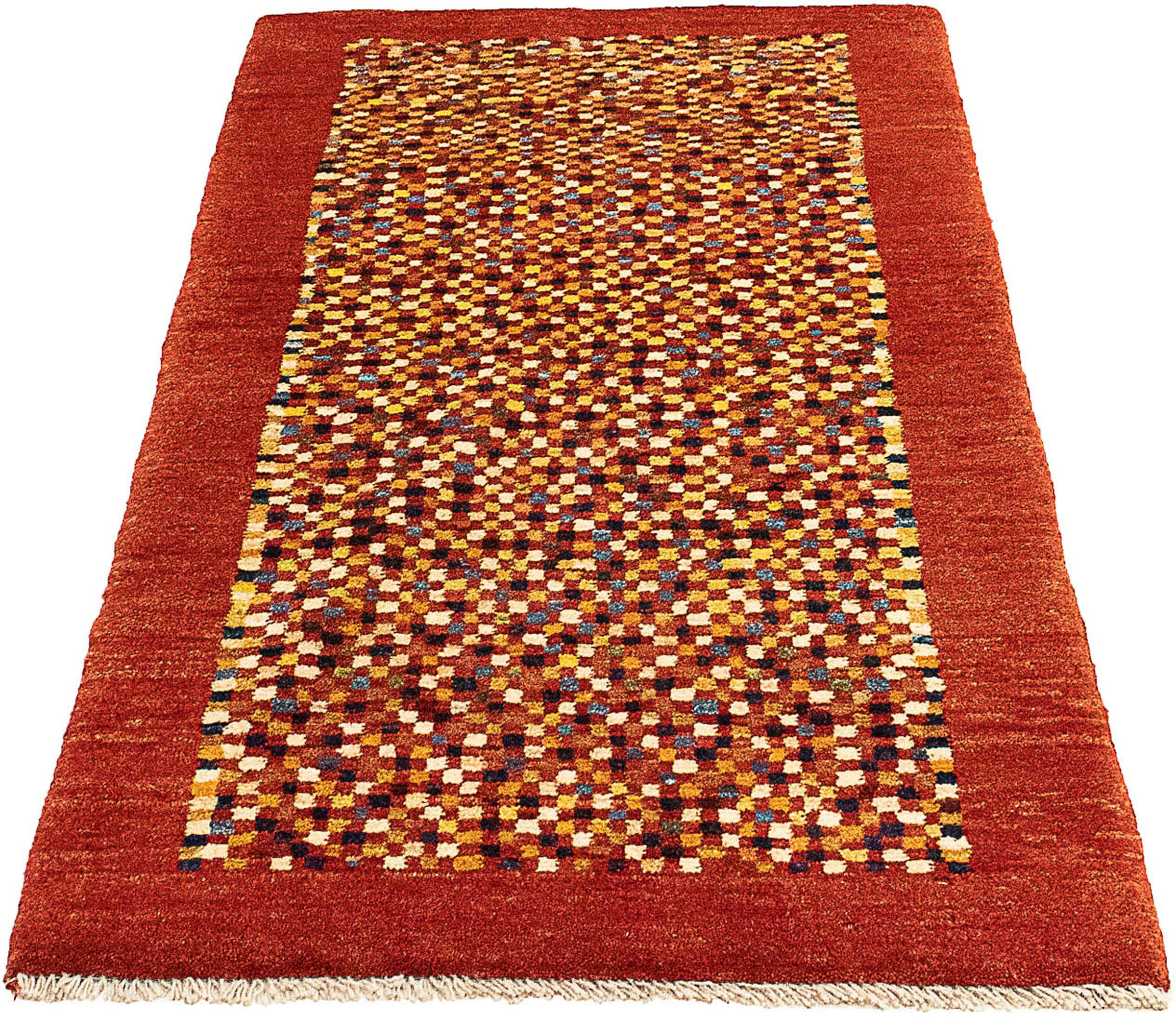 morgenland Wollteppich »Gabbeh - Perser - 135 x 72 cm - dunkelrot«, rechtec günstig online kaufen