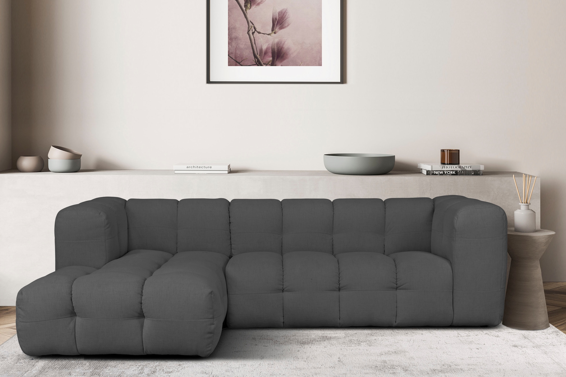 LeGer Home by Lena Gercke Ecksofa »TALISHA L-Form Designersofa, moderne Steppung, B/T/H: 276/178/75 cm«, aufwendig gepolstert, hoher Sitzkomfort