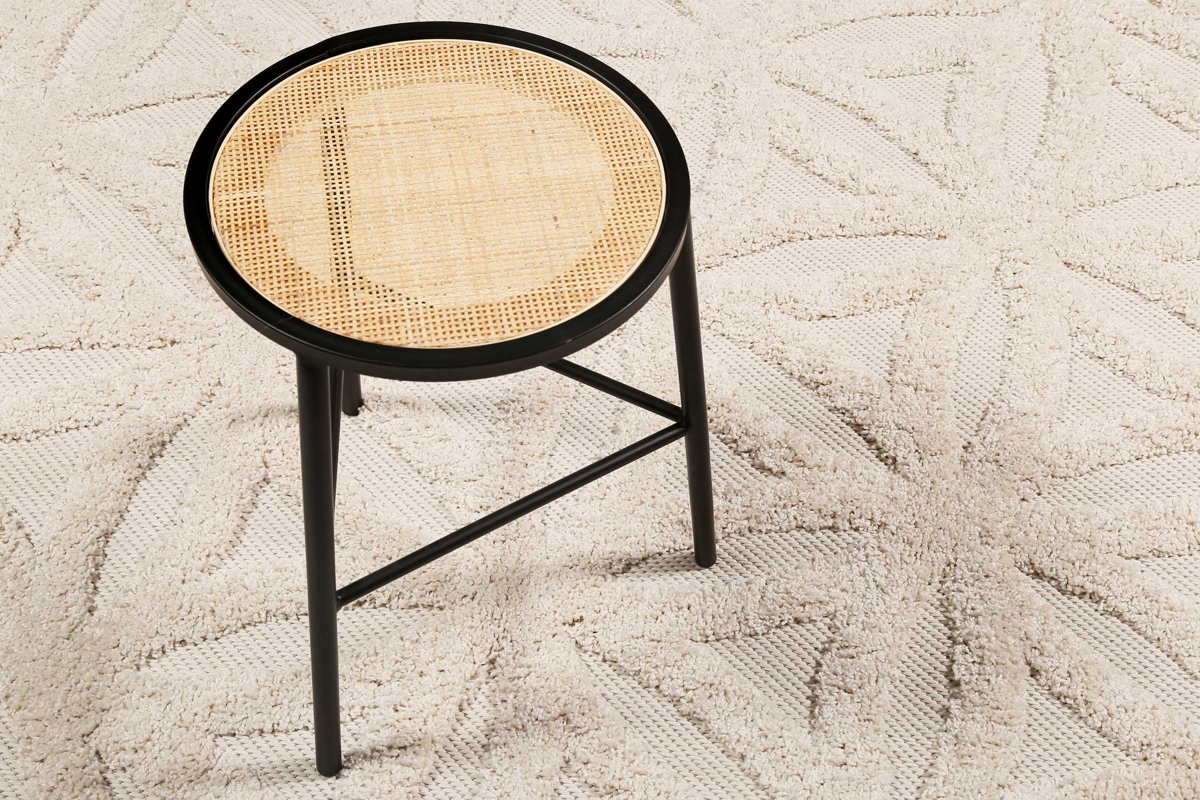 Esprit Outdoorteppich »Shake,  ESP54232«, rund, 2 mm Höhe, Hoch-Tief-Effekt, Blume des Lebens - Motiv, uni, robust, Terrasse