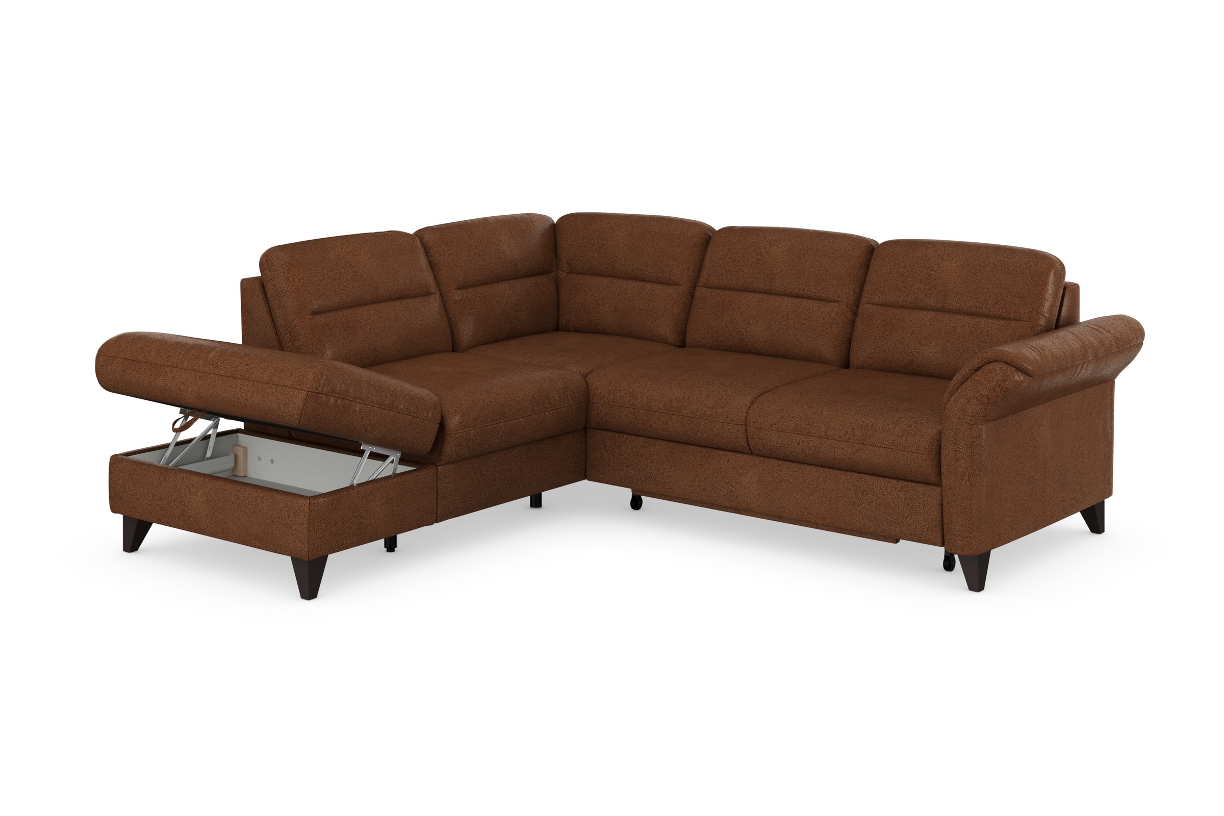 sit&more Ecksofa »Mellum L-Form«, Federkern, wahlweise mit Bettfunktion, Stauraum und Armteilfunktion