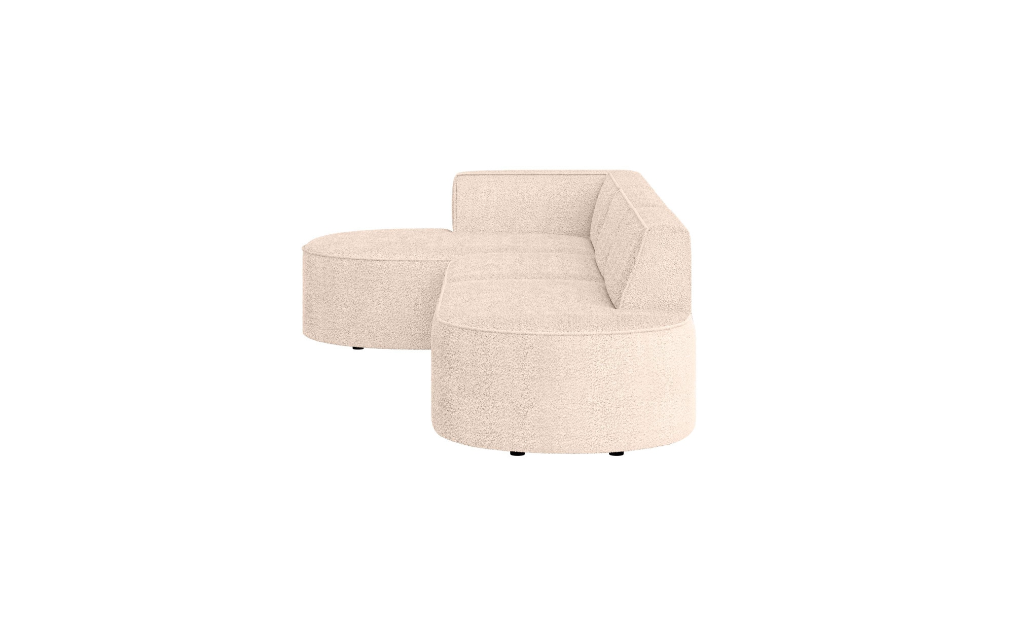andas Ecksofa »EIVIND Designer Sofa mit Ottomane rechts/links, B/T/H: 343/159/72 cm«, L-Form mit Wellenunterfederung, auch in Feincord und Bouclé
