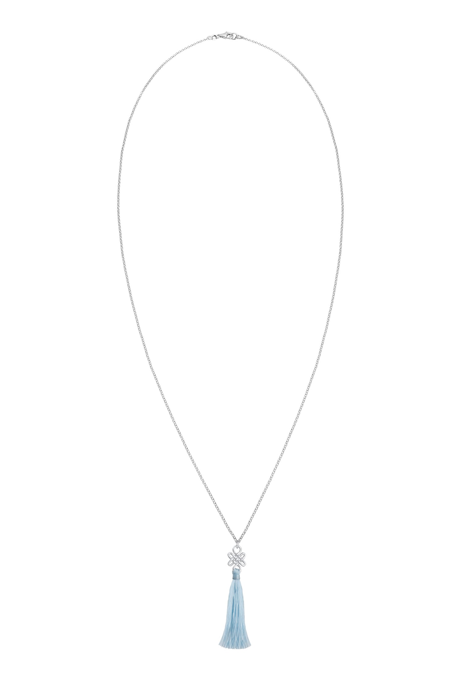Elli Kette mit Anhänger »Tassel Blau Boho Hippie Festival Knoten 925 Silber«