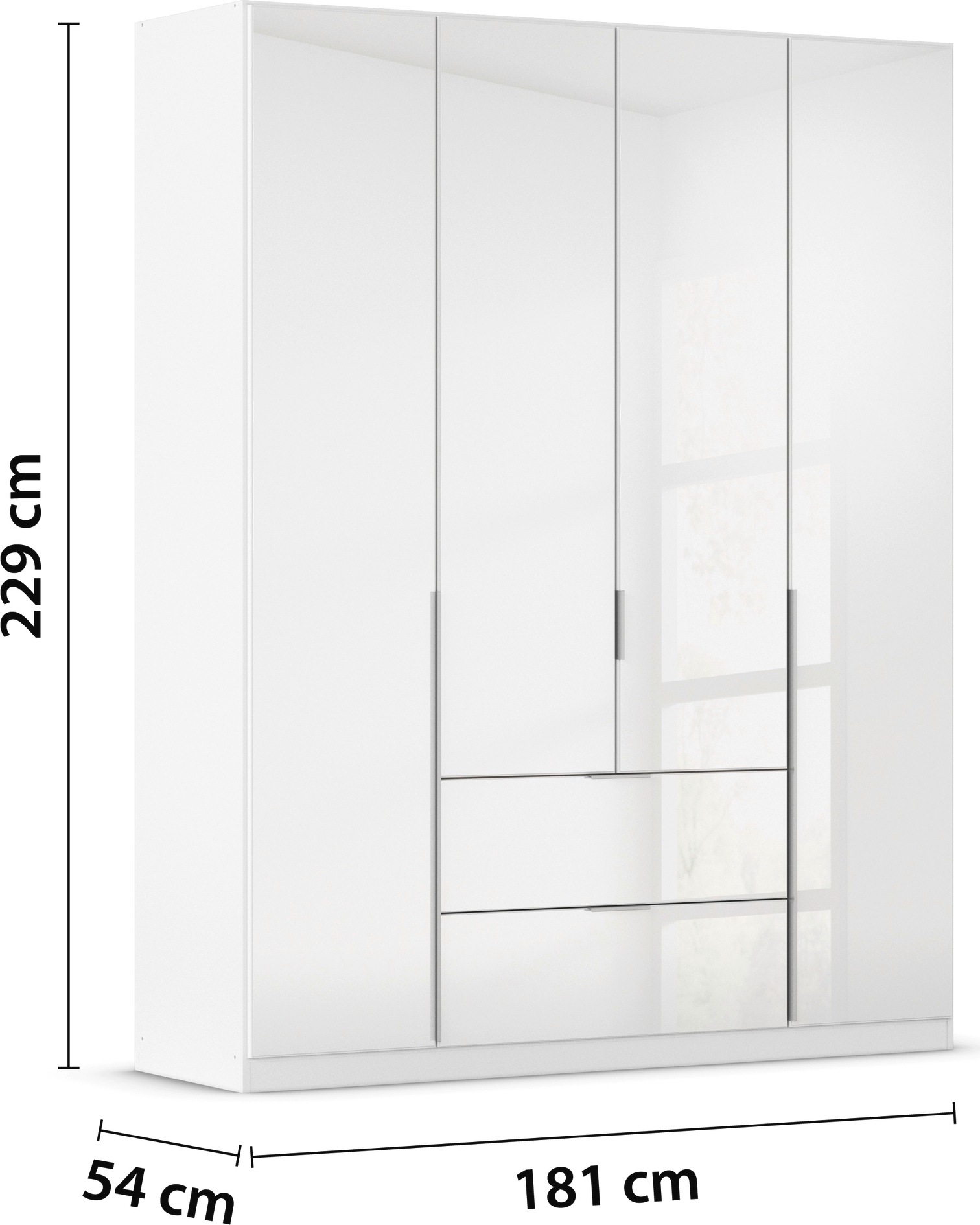 rauch Drehtürenschrank »Kleiderschrank Kleiderschränke Schrank Garderobe AGORDO mit Glasfront«, mit Außenschubkästen, in 6 Breiten und 2 Höhen MADE IN GERMANY
