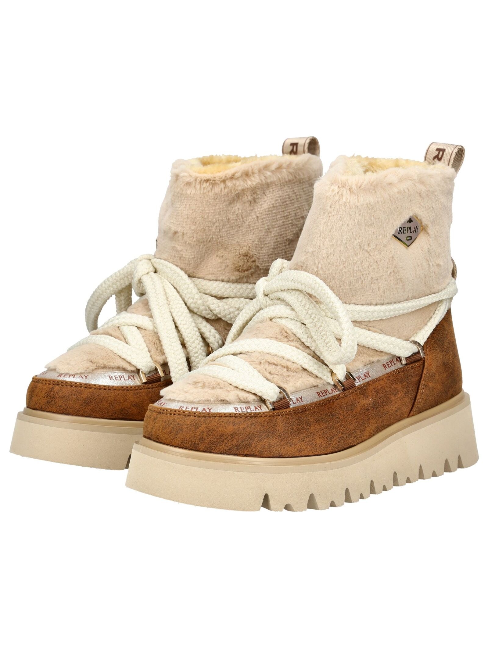 Replay Schnürstiefelette »Replay Stiefelette Lederimitat/Textil«