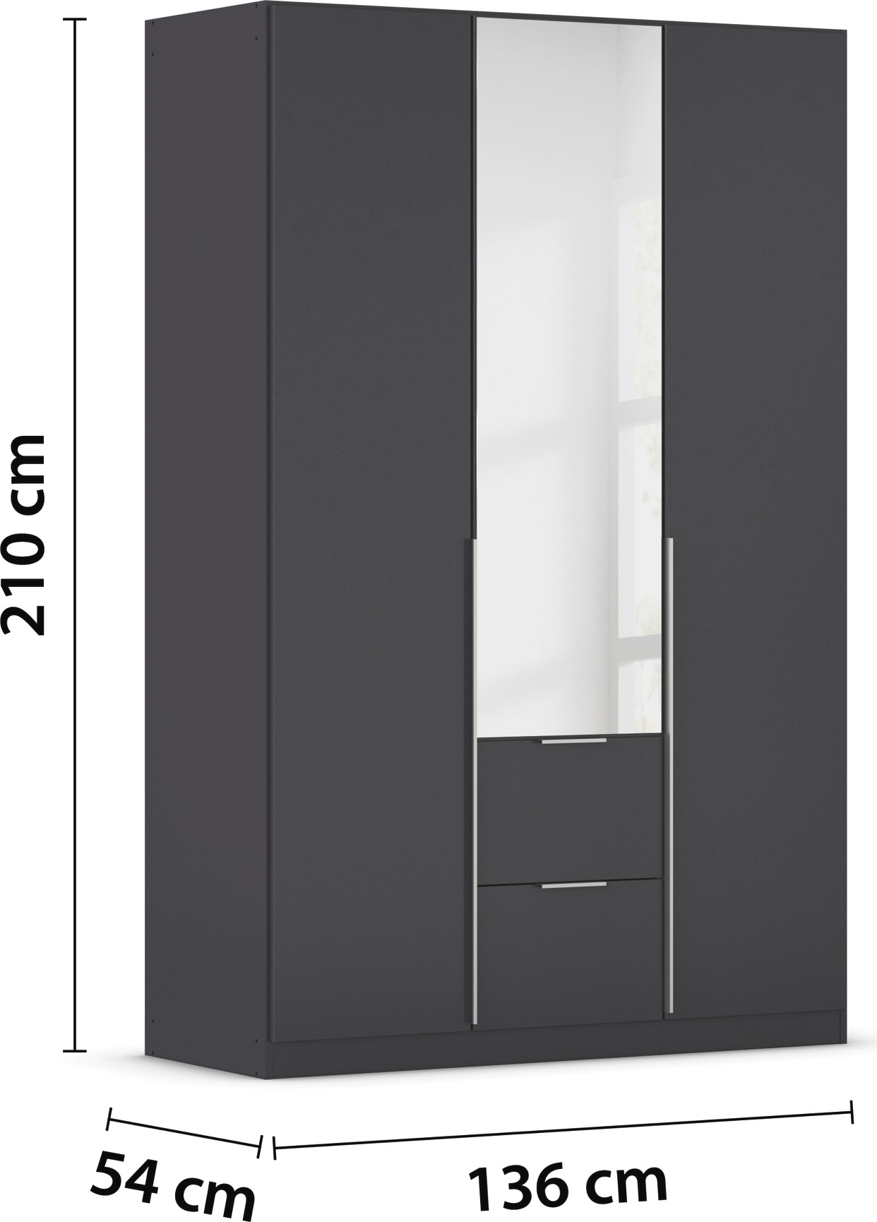 rauch Drehtürenschrank »Kleiderschrank Schrank Garderobe AGORDO mit Dekor- oder Hochglanzfront«, (in zwei Griff-Farben, Breiten 91-360 cm), mit Außenschubkästen, in 7 Breiten und 2 Höhen MADE IN GERMANY