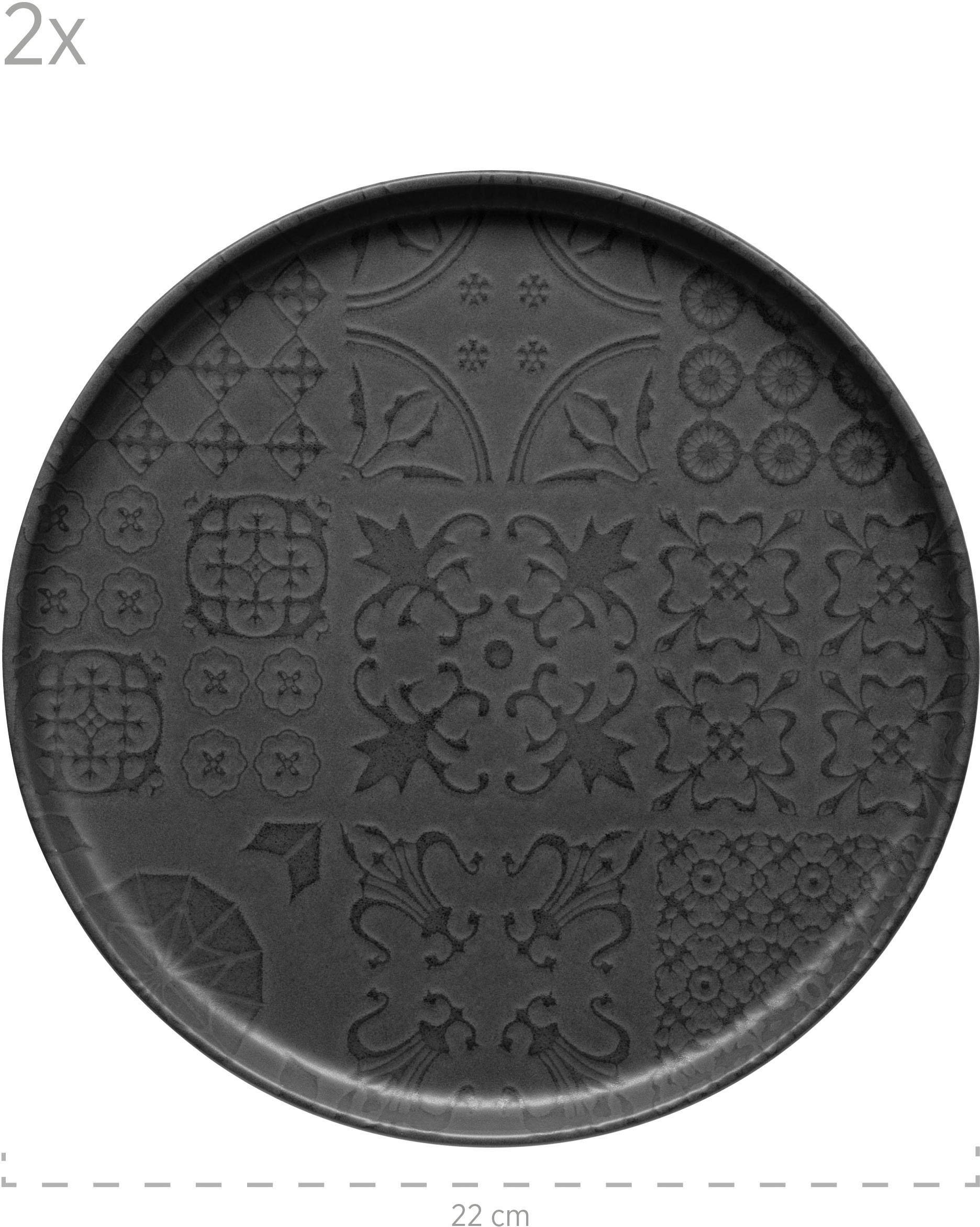 MÄSER Kombiservice »Geschirr-Set, Service Traditional Tiles«, (Set, 8 tlg.), kunstvolle Ornamente, 8 Teile, für 2 Personen