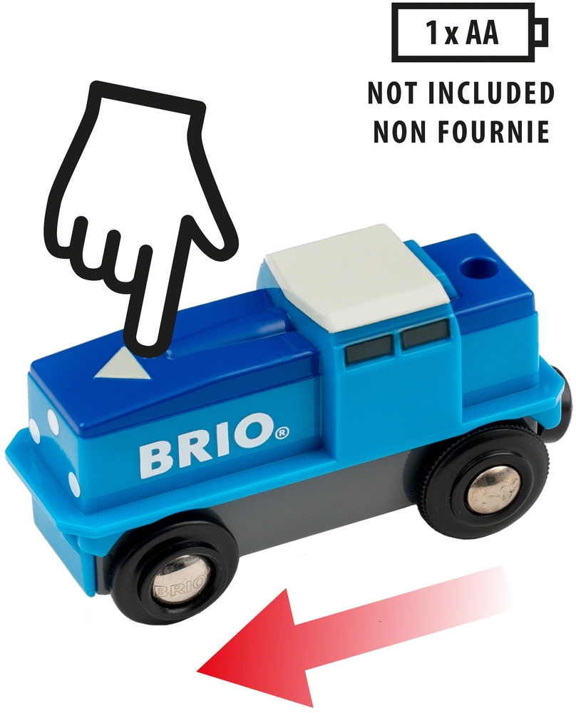 BRIO® Spielzeug-Lokomotive »BRIO® WORLD, Blaue Batterie-Frachtlok«, FSC® - schützt Wald - weltweit