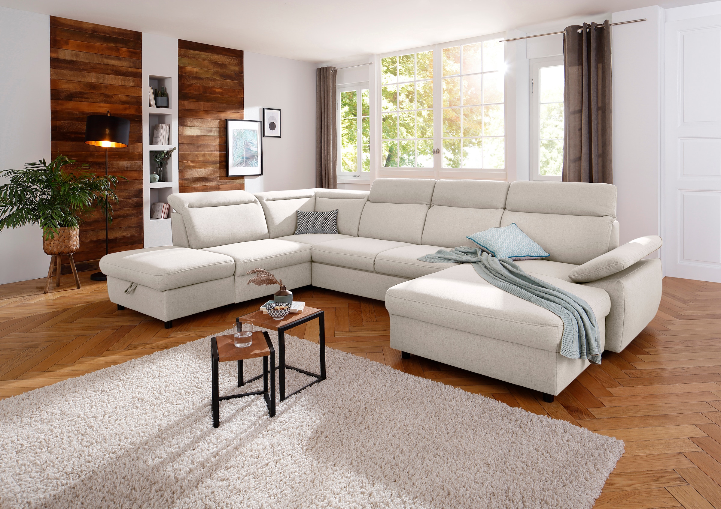 Home affaire Wohnlandschaft »Mauritius U-Form« mit Kopfteil- und Armlehnver günstig online kaufen