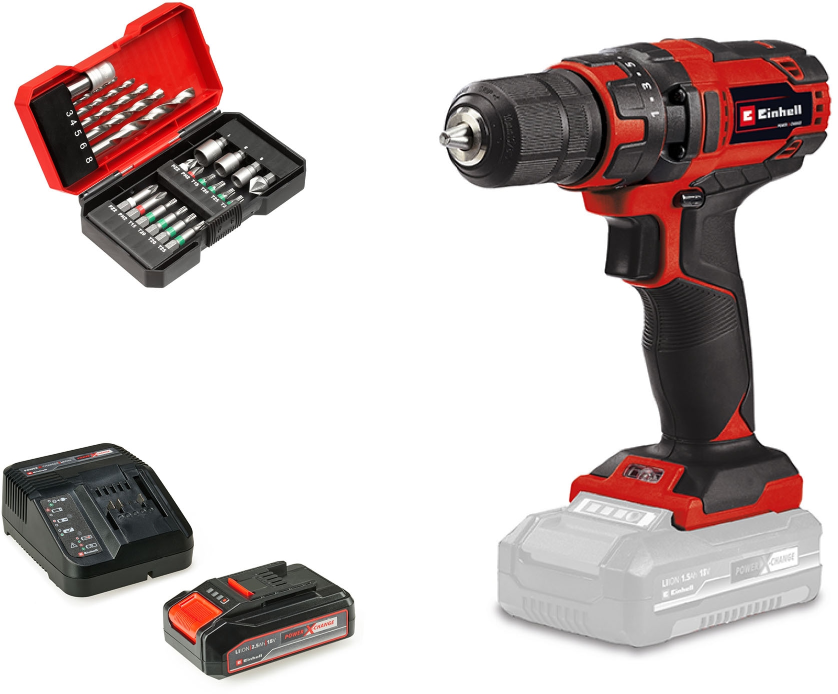 Einhell Akku-Bohrschrauber »Â»TC-CD 18/35 LiÂ««, (Set), Power X-Change, Ink günstig online kaufen