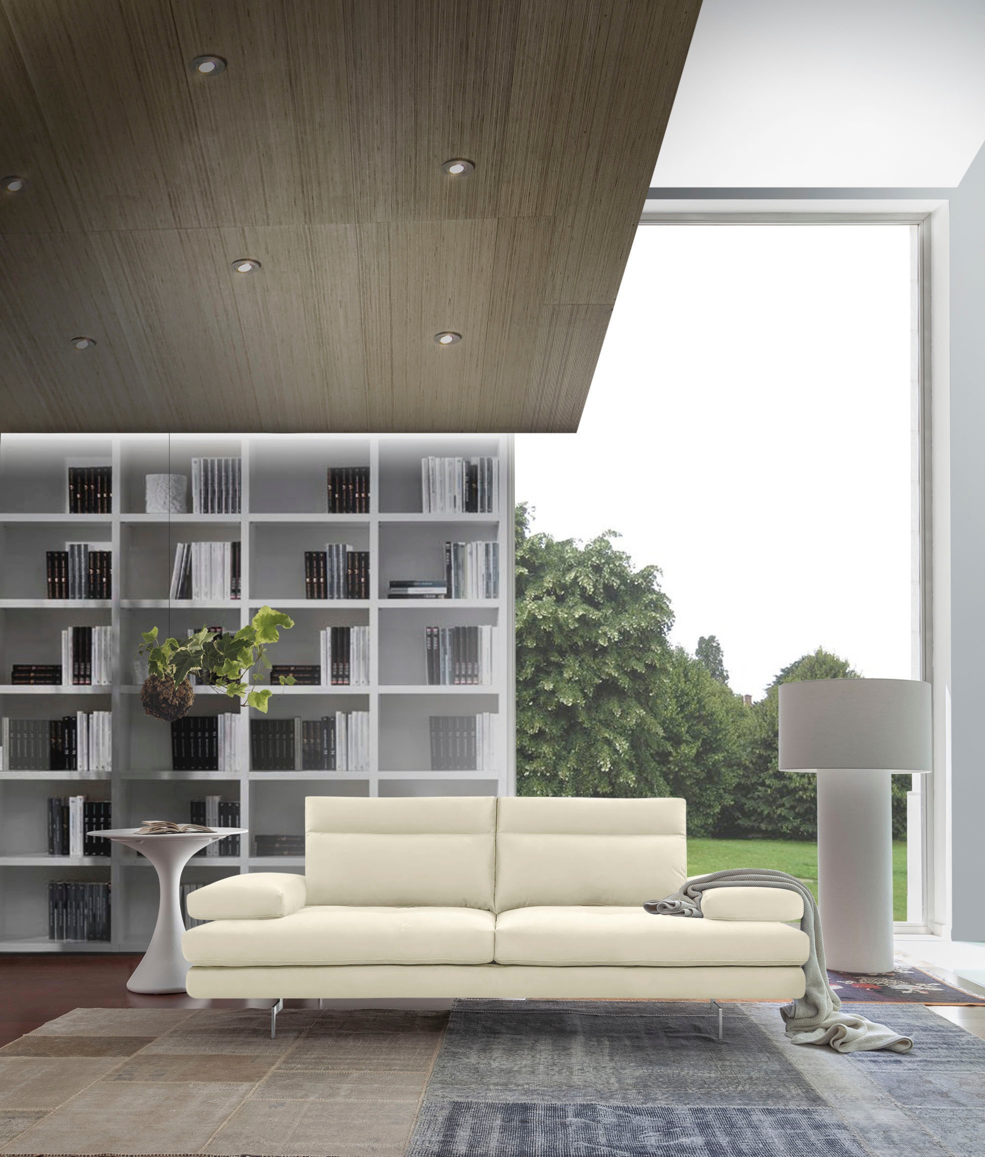 CALIA ITALIA 3,5-Sitzer »Toby Wing, italienisches Designsofa mit erstklassigem Sitzkomfort«, inklusive Sitztiefenverstellung, Füße in Chrom glänzend