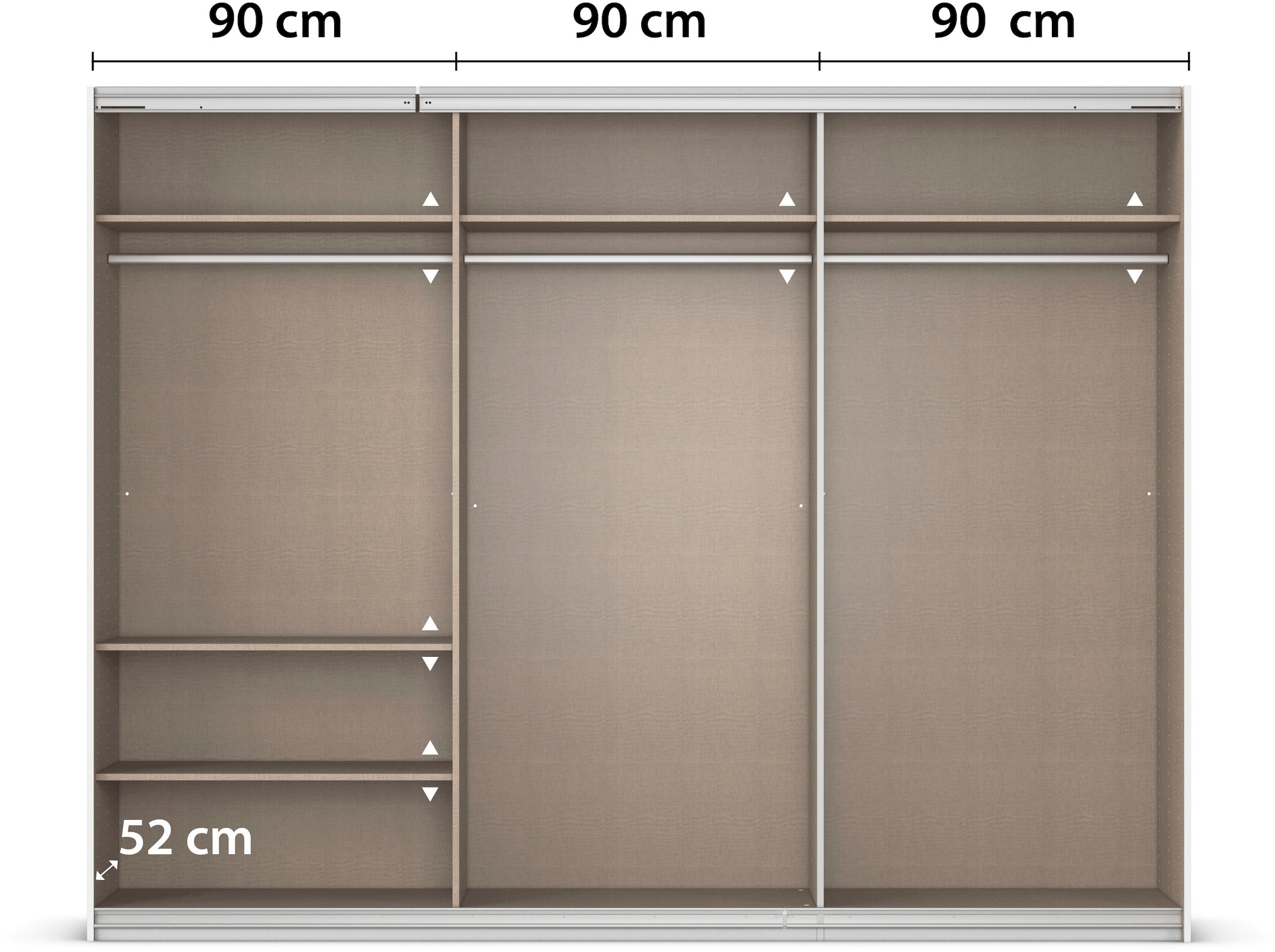 INOSIGN BY RAUCH Schwebetürenschrank »Kleiderschrank Schrank Garderobe Schlafzimmerschrank THANOS«, (in 3 verschiedenen Ausstattungen BASIC/CLASSIC/PREMIUM), Optional mit Spiegel, Metall-Griffleisten alufarben MADE IN GERMANY