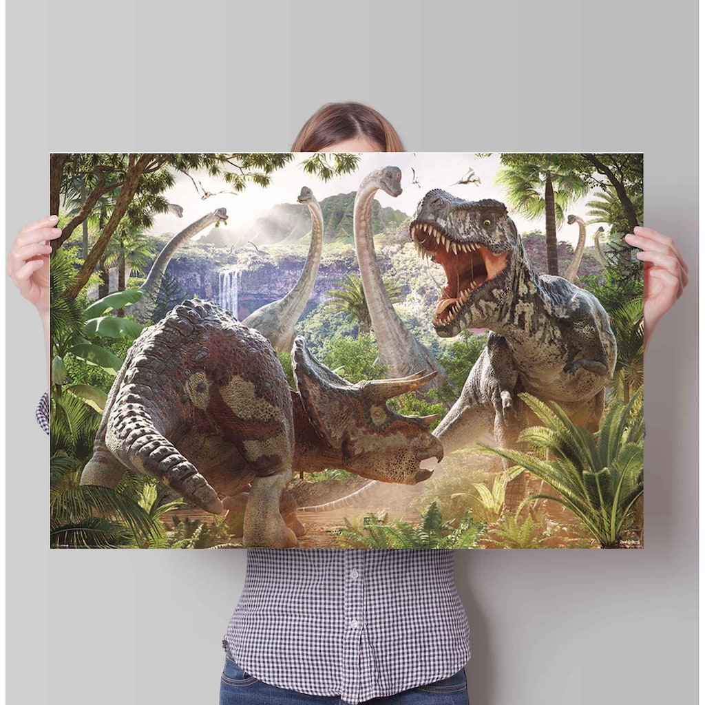 Reinders! Poster »Poster Kampf der Dinosaurier«, Dinosaurier, (1 St.)