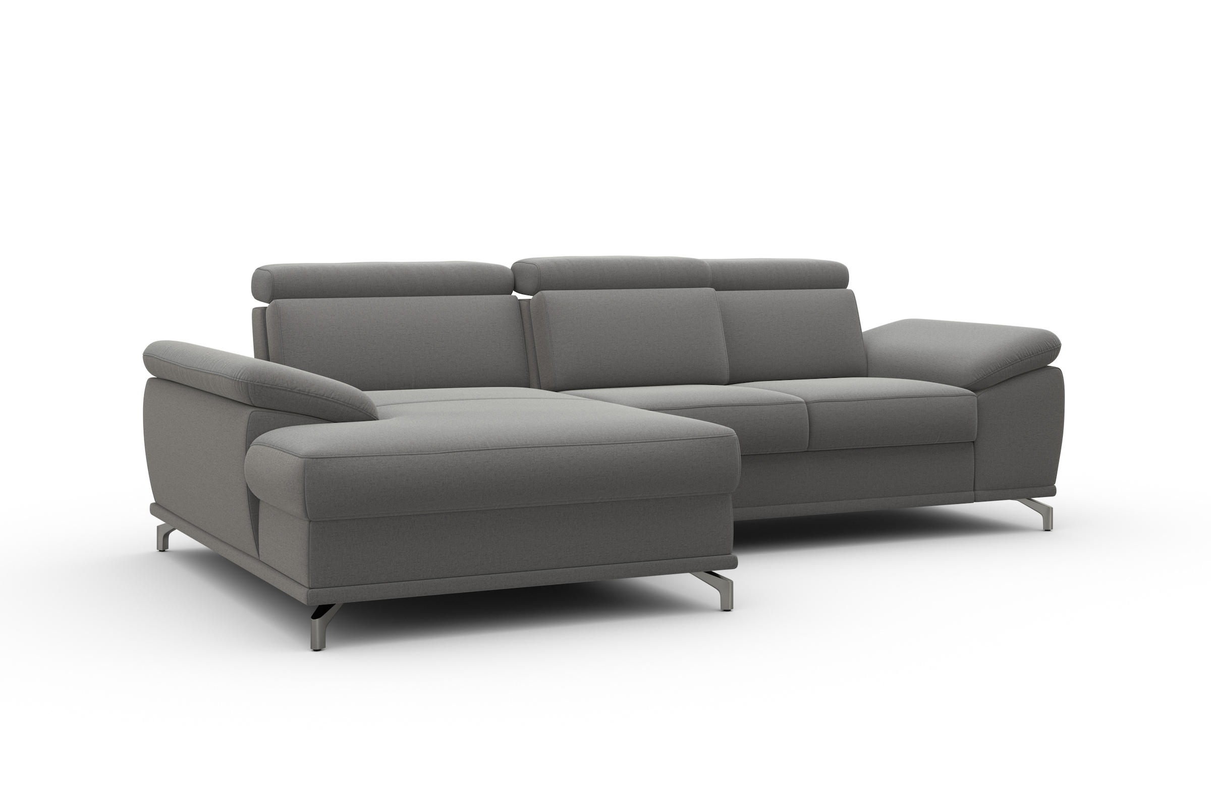 sit&more Ecksofa »Cabrio L-Form, mit Sitztiefenverstellung, Arm- und Kopfteilverstellung«, 2 Nierenkissen, Federkern, optional Bettfunktion und Stauraum