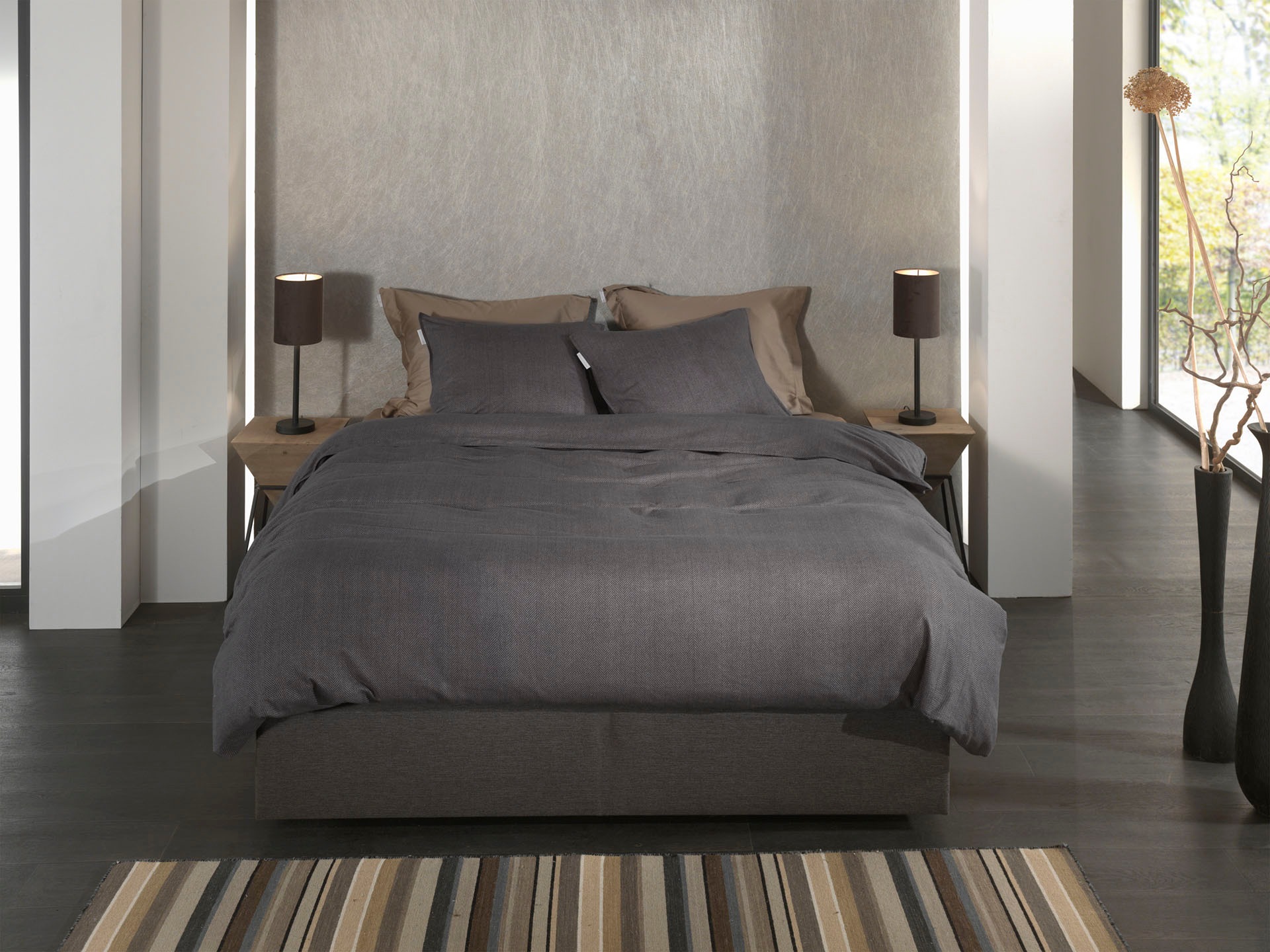 Heckett & Lane Bettwäsche »Spina« 2 Stk. Fischgrät Muster, 100% Baumwolle ab 135x200 cm.