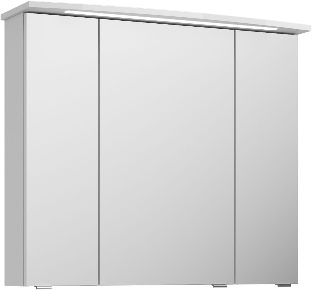 Saphir Badezimmerspiegelschrank »Serie 4010 Badezimmer-Spiegelschrank inkl. LED-Beleuchtung im Kranz«, Badschrank 82 cm breit, 3 Türen, 6 Glas-Einlegeböden, inkl Türdämpfer