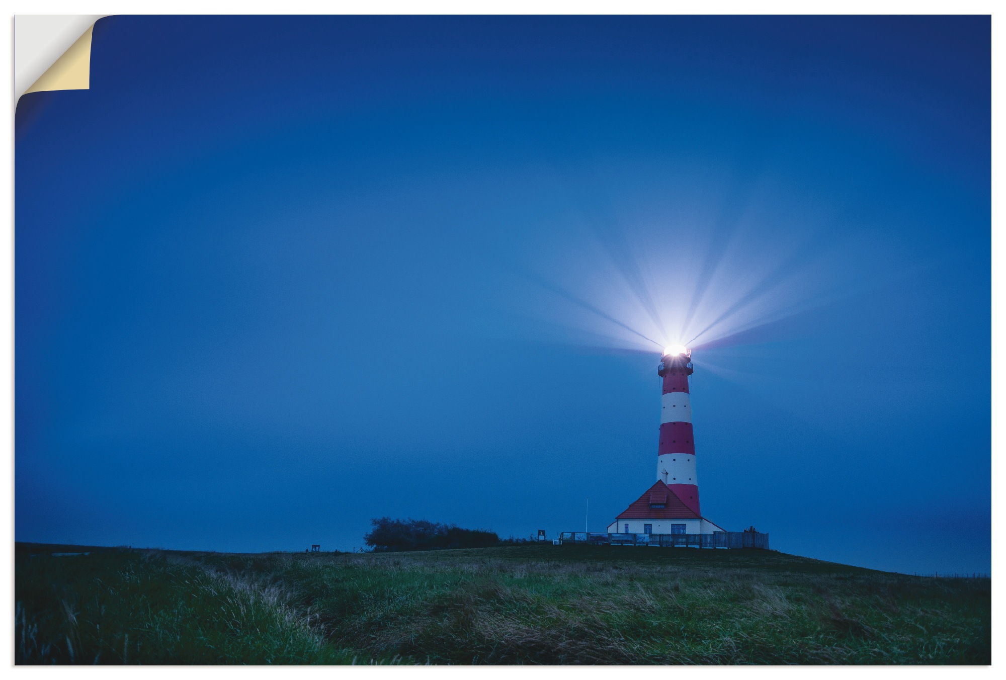 Artland Wandfolie »Leuchtturm Westerheversand am Abend«, Gebäude, (1 St.), günstig online kaufen