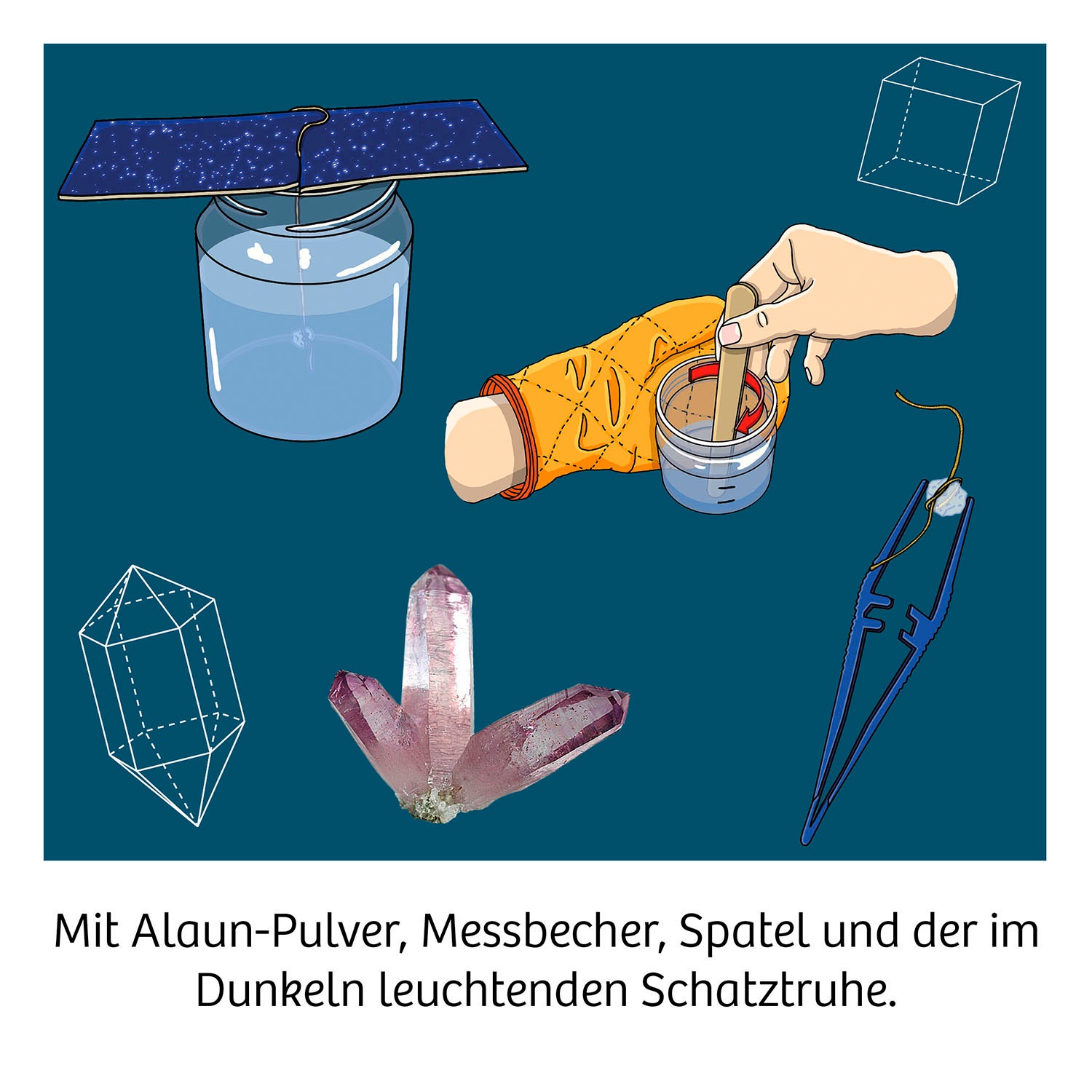 Kosmos Experimentierkasten »Nachtleuchtender Kristall-Schatz« Made in Germany