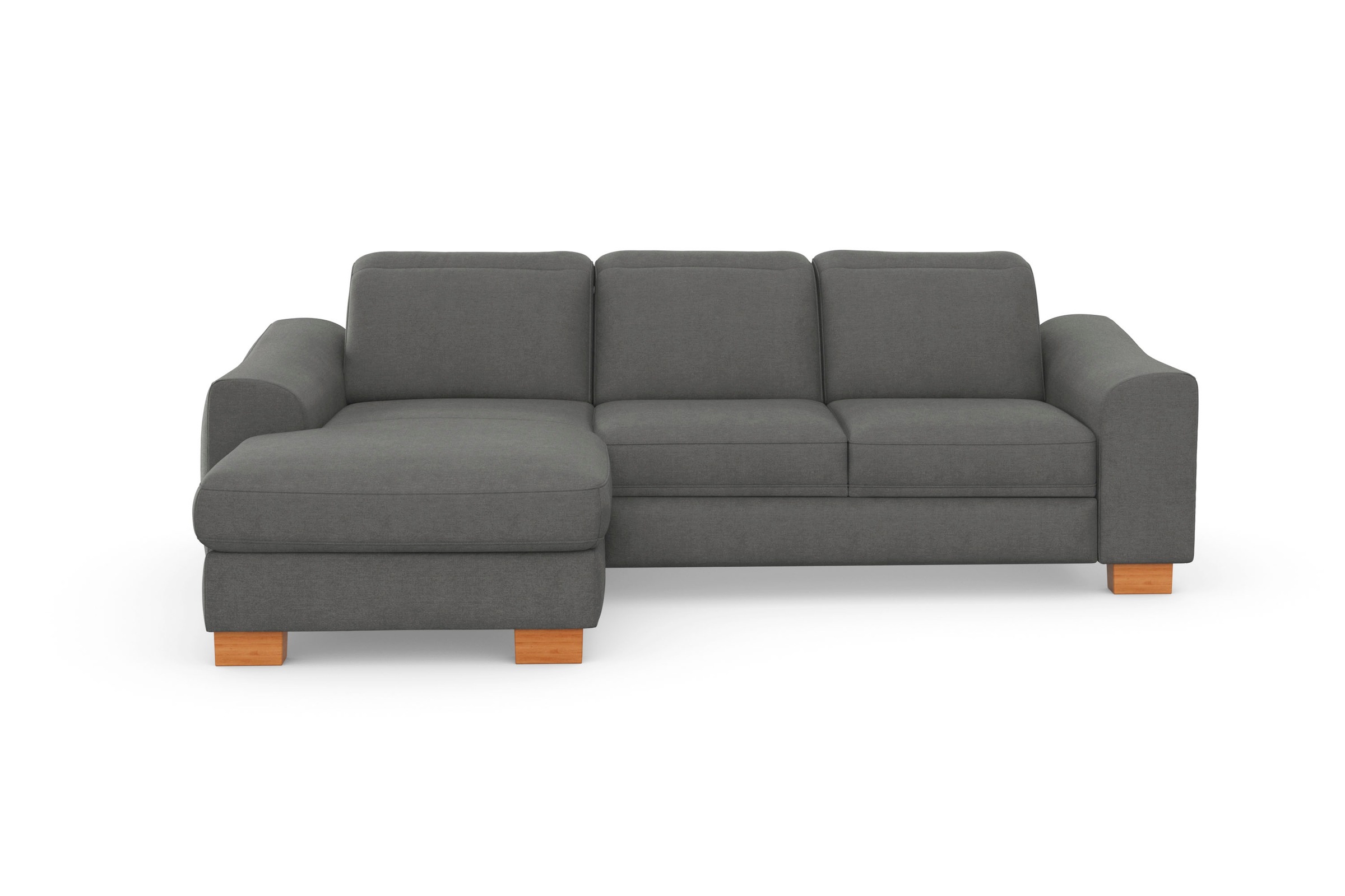 sit&more Ecksofa »Dundee L-Form«, mit Federkern und Massivholzfüßen, wahlweise mit Kopfteilverstellung