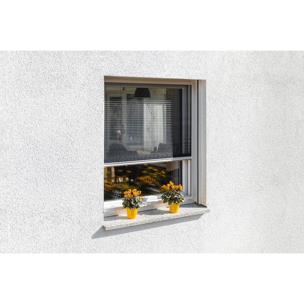 SCHELLENBERG Insektenschutz-Fensterrahmen »für Fenster«, Insektenschutzplissee, 140 x 150 cm, weiß, 70992