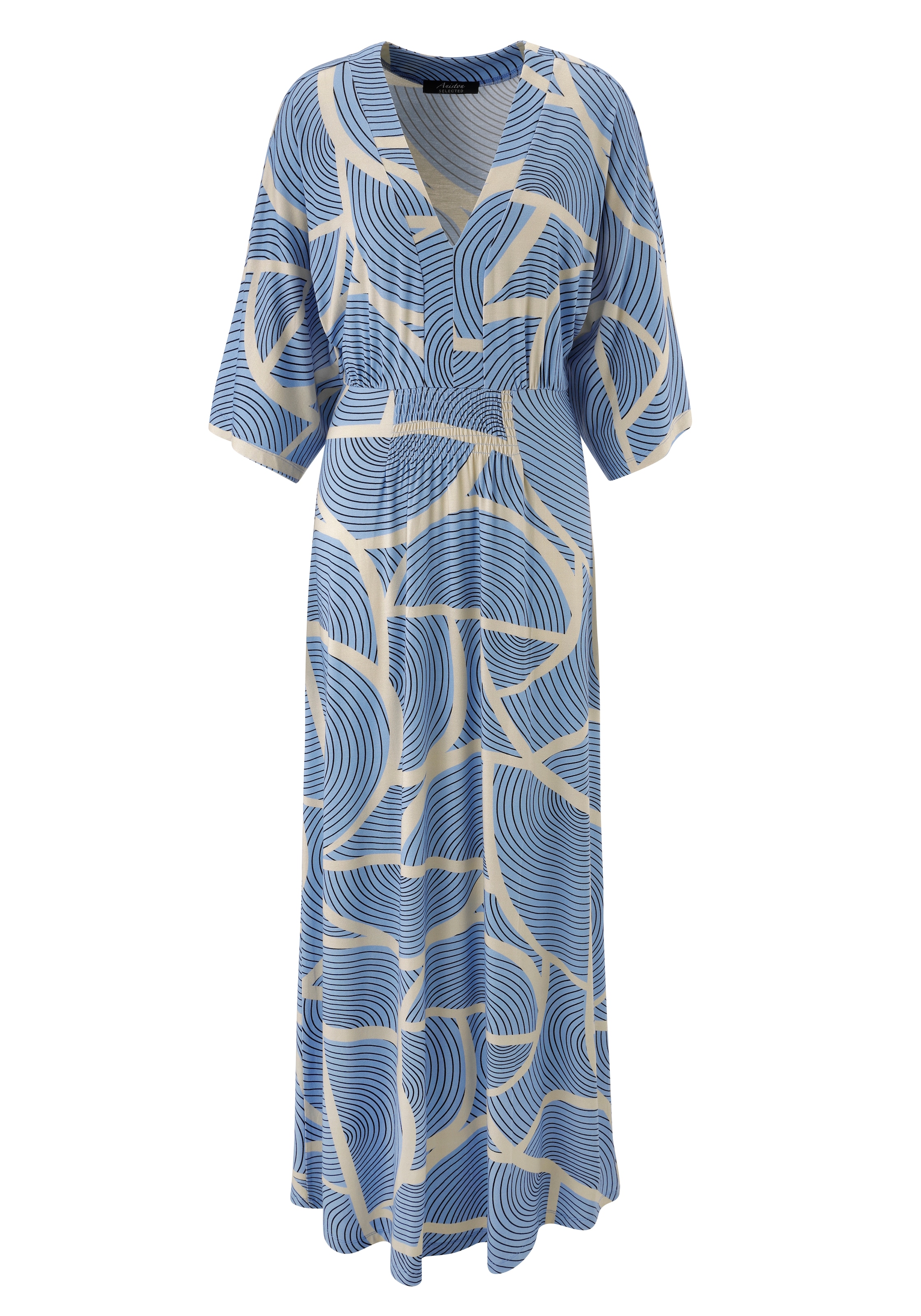 Aniston SELECTED Maxikleid mit weiten, 3/4-langen Ärmeln - NEUE KOLLEKTION