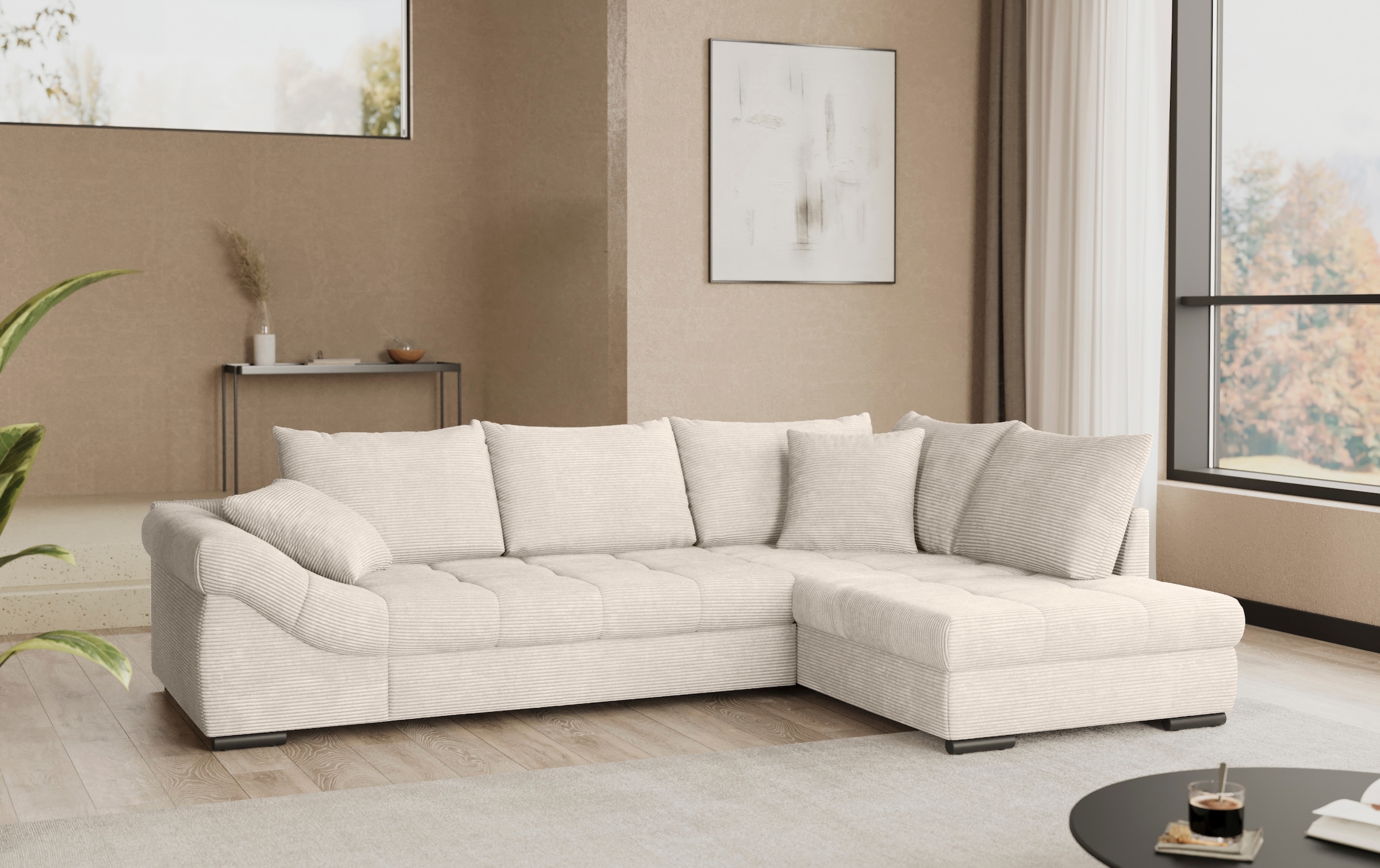 Mr. Couch Ecksofa »Allegro DuraFlex, L-Form«, Hochschläfer-Bettauszug, Kaltschaumpolsterung, bis 140 kg belastbar