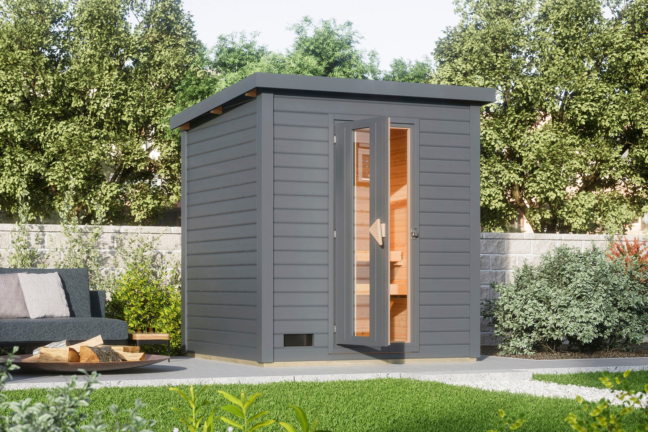 Karibu Saunahaus »Talo 2« Set, Ofen 9 kW integr. Strg günstig online kaufen