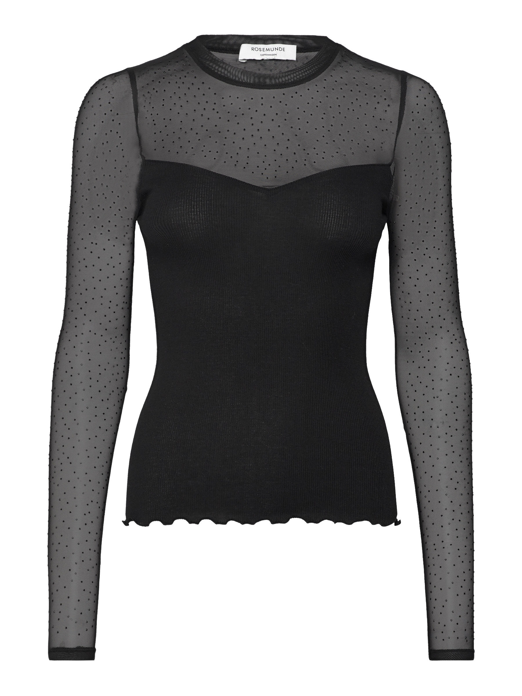 rosemunde Langarmshirt »Bernadine shirt« Spitzeneinsatz an Brust und Ärmeln, feminin, bequem, reine Baumwolle