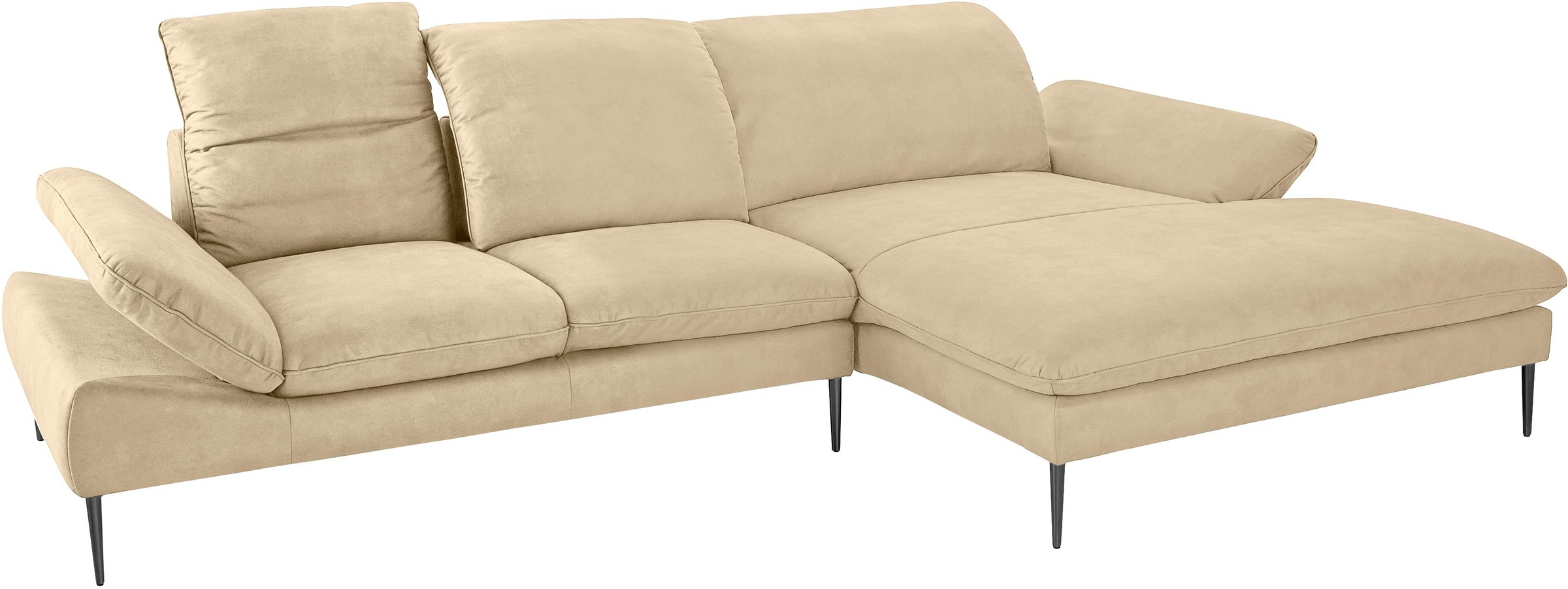 W.SCHILLIG Ecksofa »enjoy&MORE, Designsofa, bequem, zeitlos und elegant, L-Form«, Sitztiefenverstellung, Füße schwarz pulverbeschichtet, Breite 340 cm