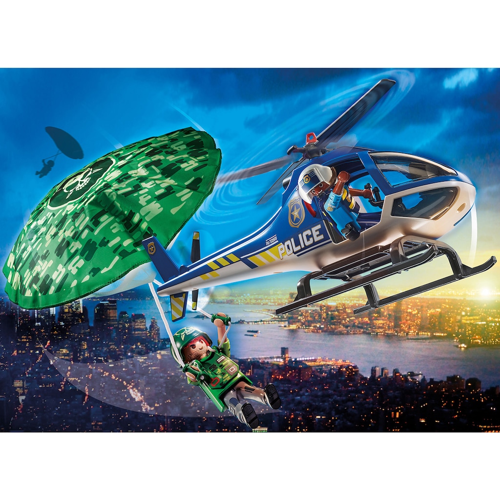 Playmobil® Konstruktions-Spielset »Polizei-Hubschrauber: Fallschirm-Verfolgung (70569), City Action«, (19 St.)