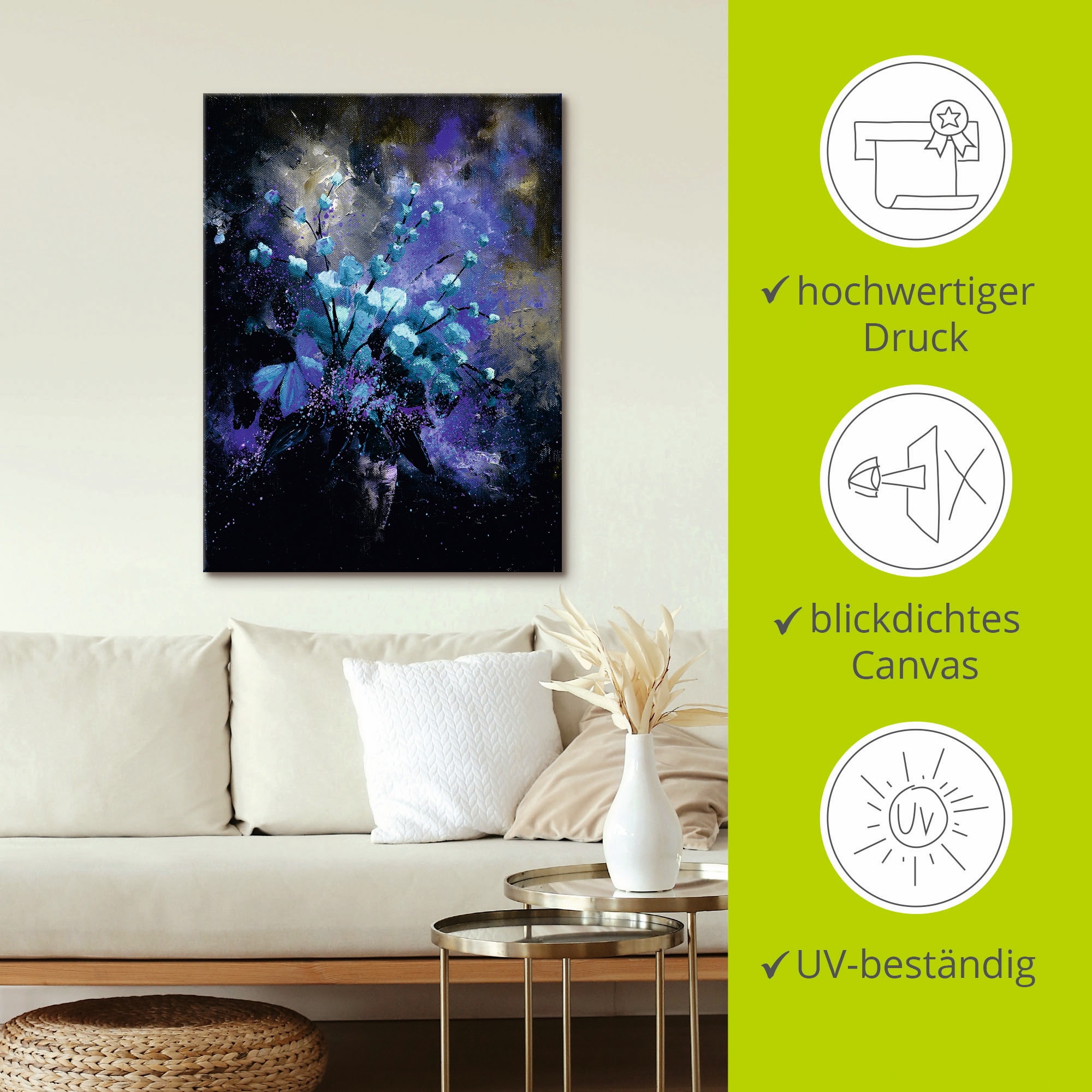 Artland Leinwandbild »Stillleben Blumen II«, Arrangements, (1 St.), auf Keilrahmen gespannt