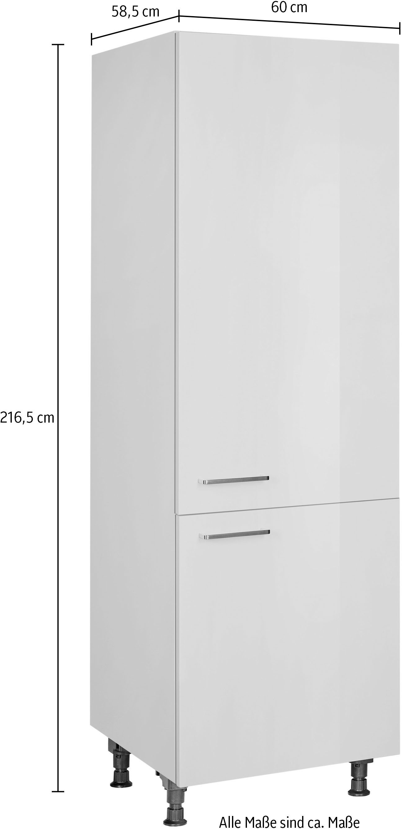 nobilia® Hochschrank »"Flash", Ausrichtung wählbar, mit zwei Türen, vormontiert,« Breite/Höhe: 60/216,6 cm