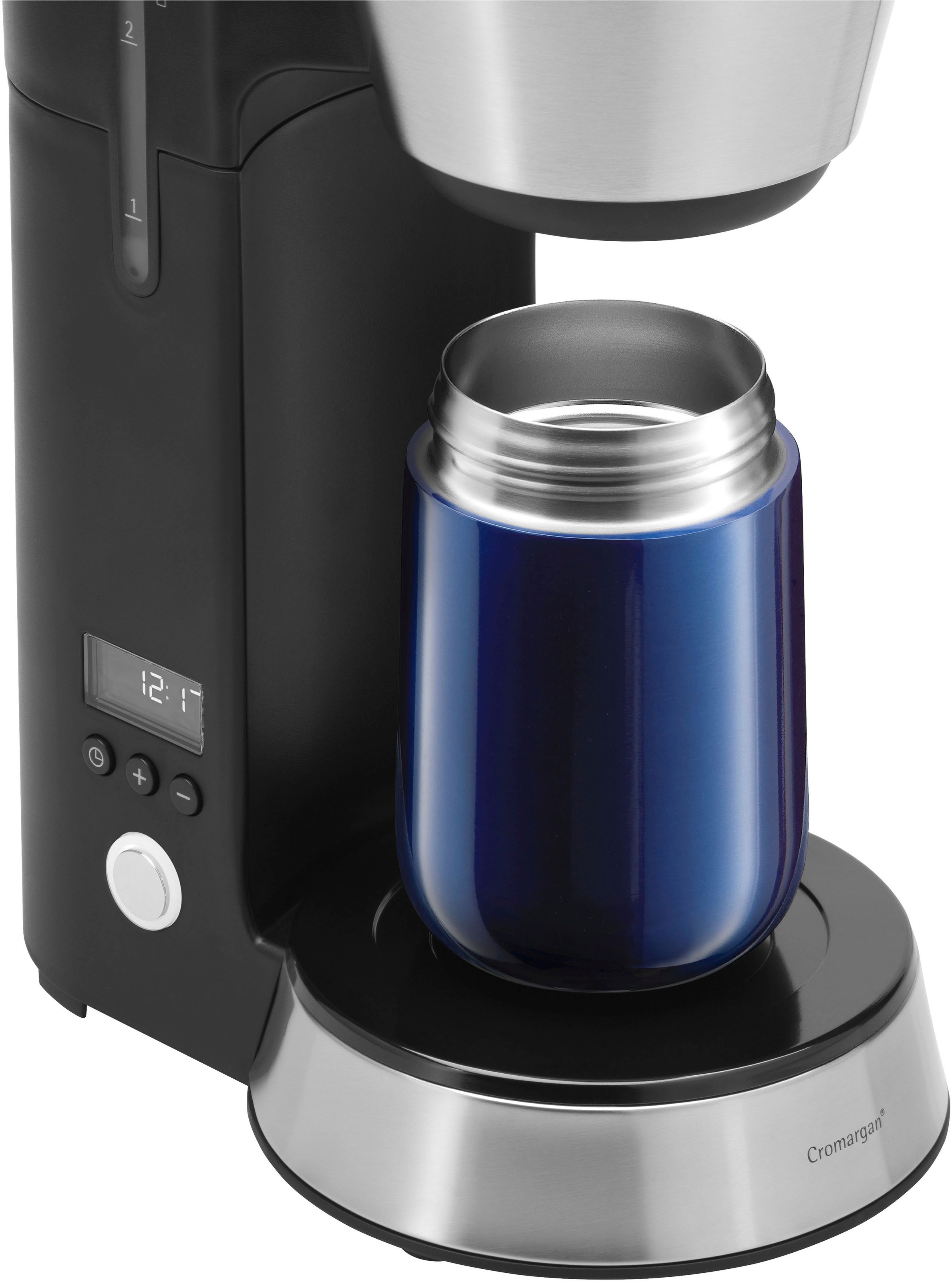 WMF Thermobecher »Impulse Travel Mug«, doppelwandiger Edelstahl, geringe Höhe, 360°-Trinköffnung