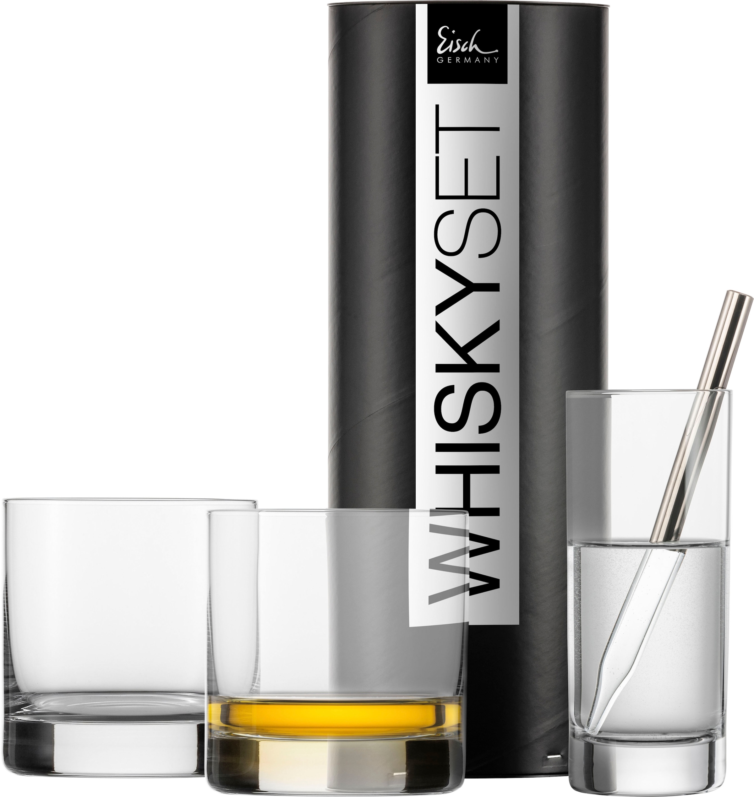 Whiskyglas »GENTLEMAN«, (Set, 4 tlg., 1 Whisky-Pipette, 2 Whisky-Tumbler, 1 Wasserglas...