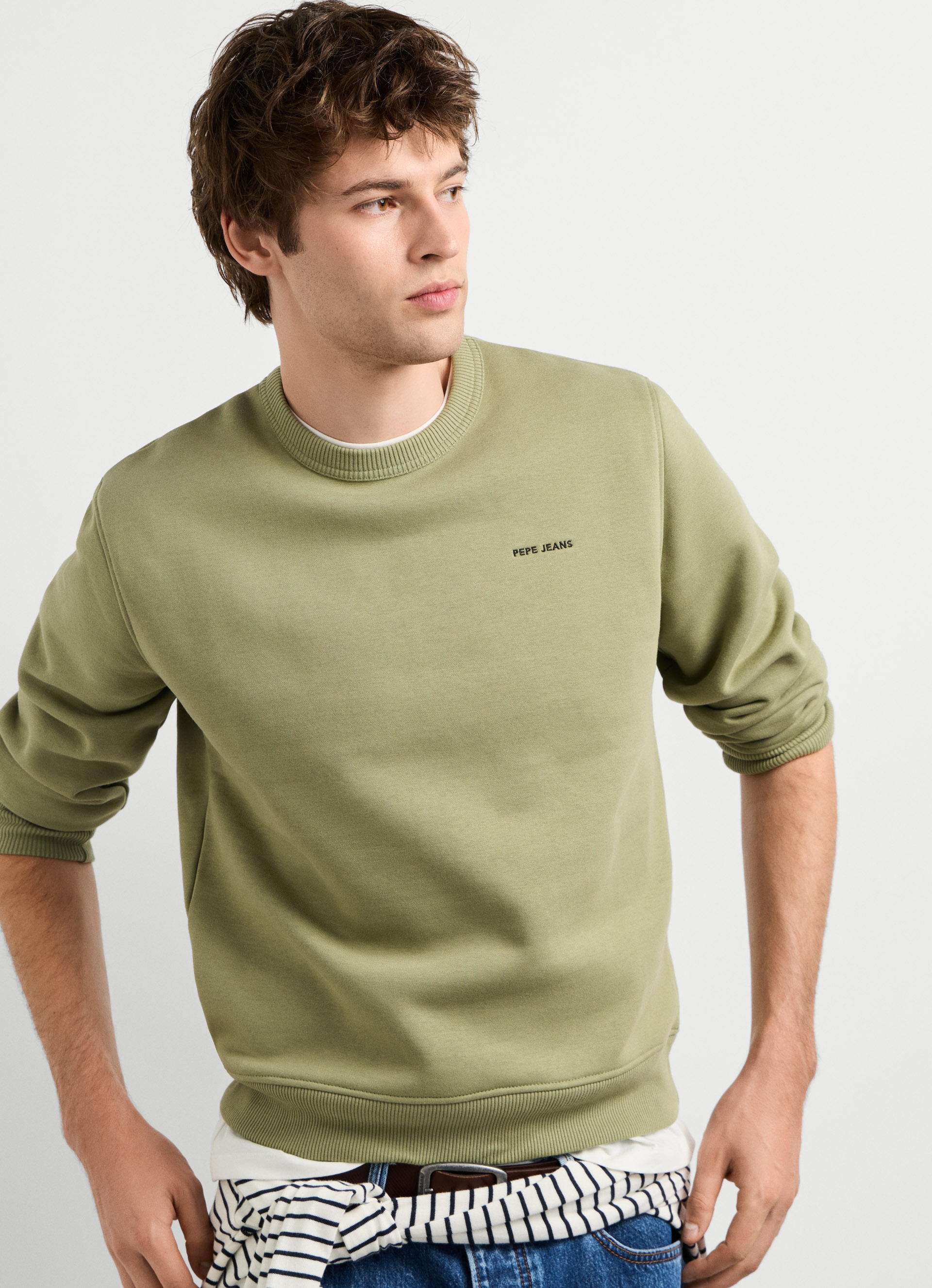 Pepe Jeans Sweatshirt »JEFFERSON CREW«, mit Logostickerei, Baumwollmix
