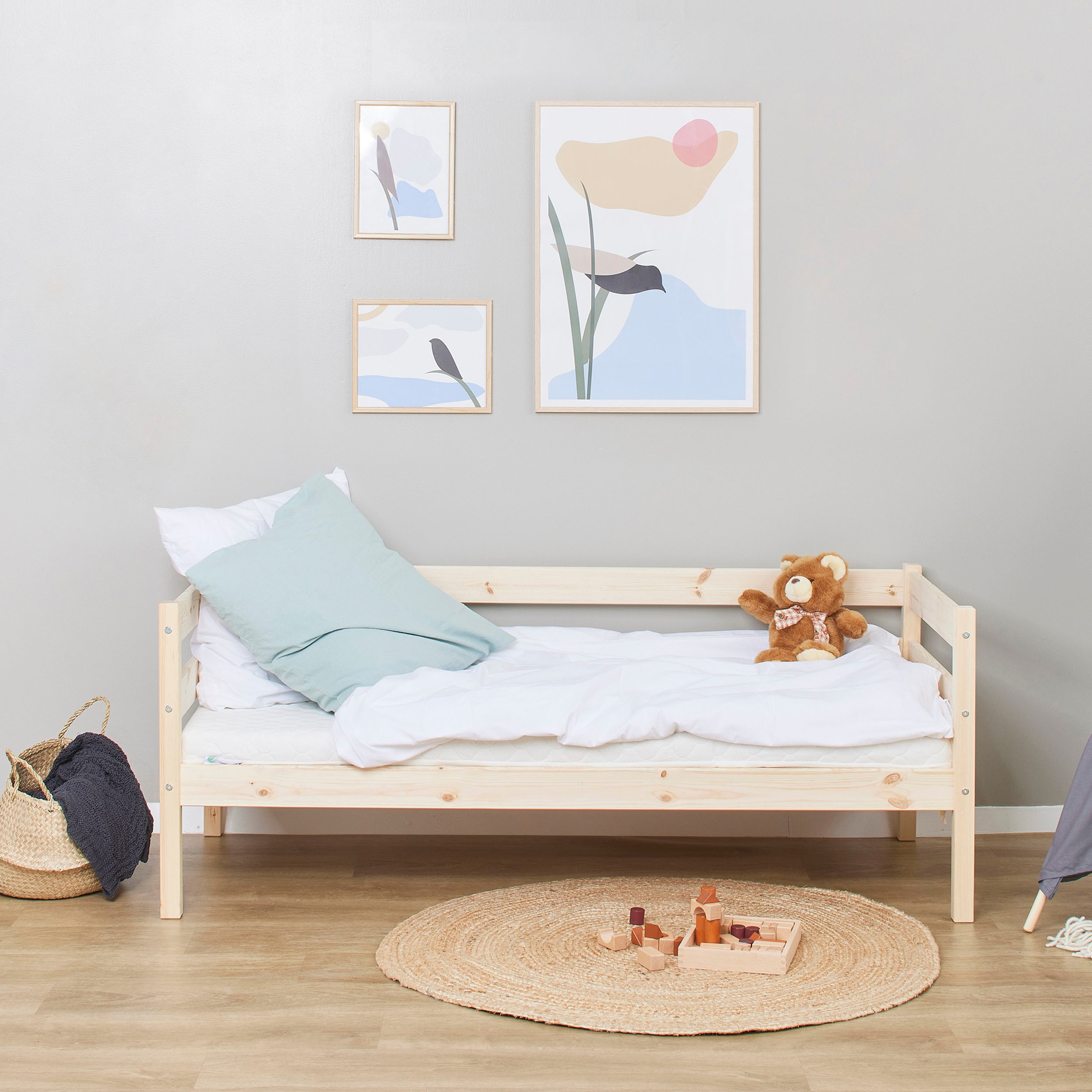 8. Bild von Hoppekids Einzelbett »ECO Comfort«, (Set), mit Rollrost in 8 Farben, wahlweise mit Matratze und Absturzsicherung