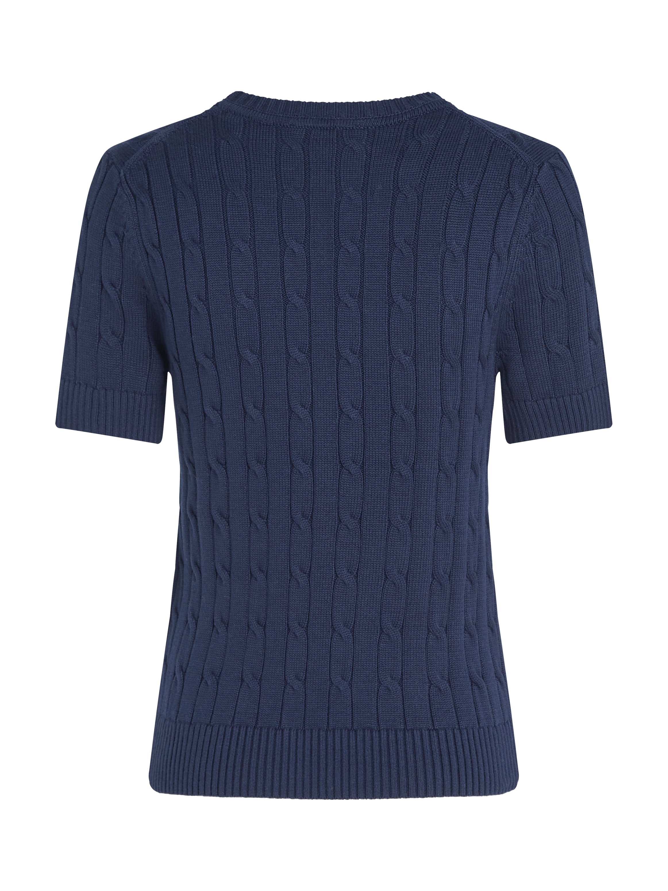 Tommy Hilfiger Kurzarmpullover »1985 CO MINI CABLE C-NK SS SWT«, in tollem Strickmuster