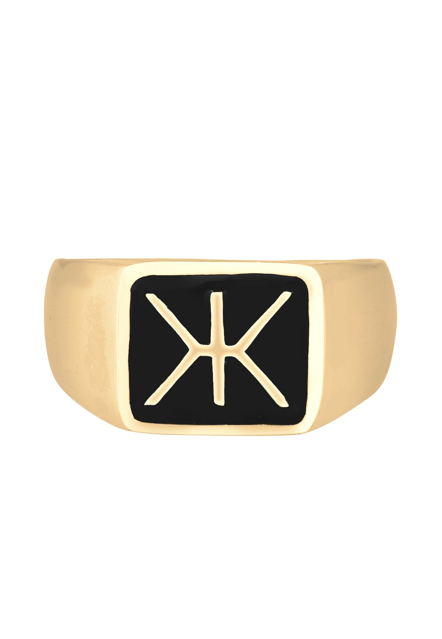 Kuzzoi Siegelring »Herren Siegelring Emaille Logo Basic 925 Silber«