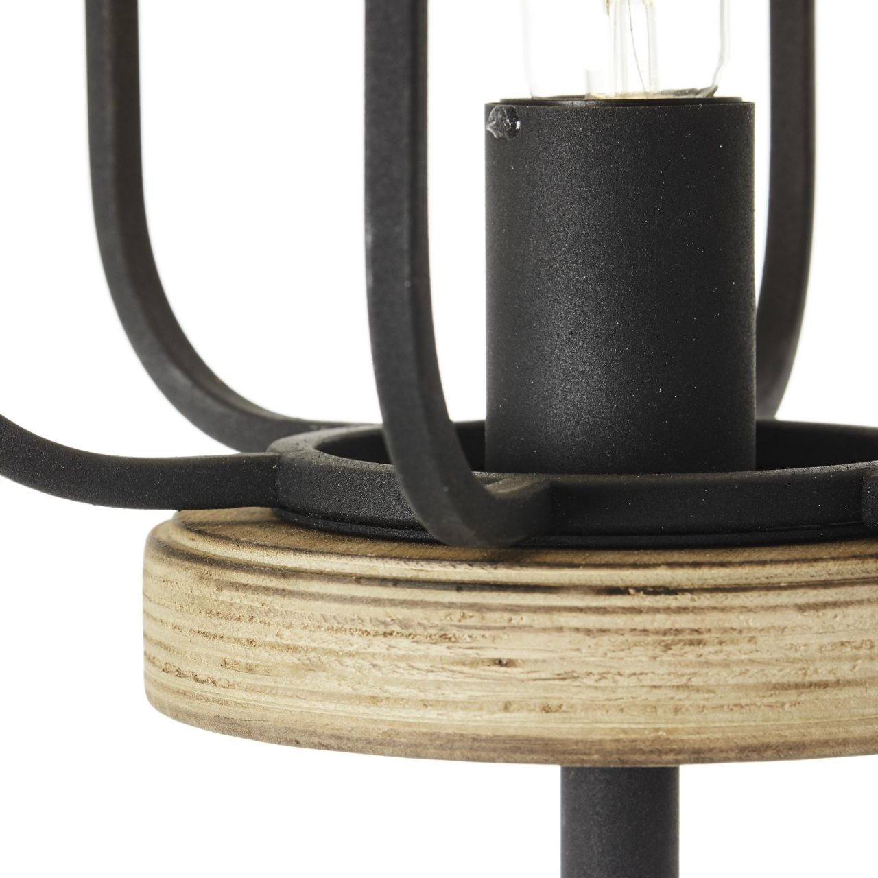 Brilliant Stehlampe »Gwen«, 1 flammig, Leuchtmittel E27 | ohne Leuchtmittel, 163 cm Höhe, Ø 25 cm, E27, Metall/Holz, antik holz/schwarz korund