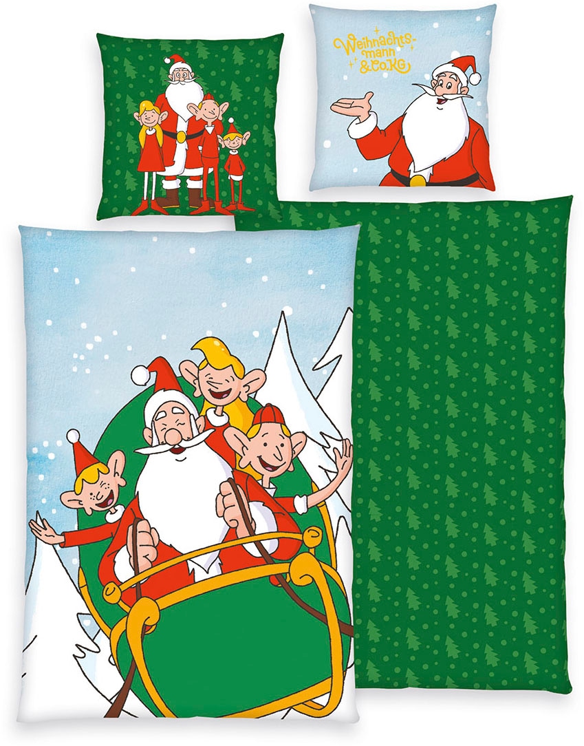 Wendebettwäsche »Weihnachtsmann & Co. KG« 2 Stk. tlg. mit weihnachtlichem M günstig online kaufen