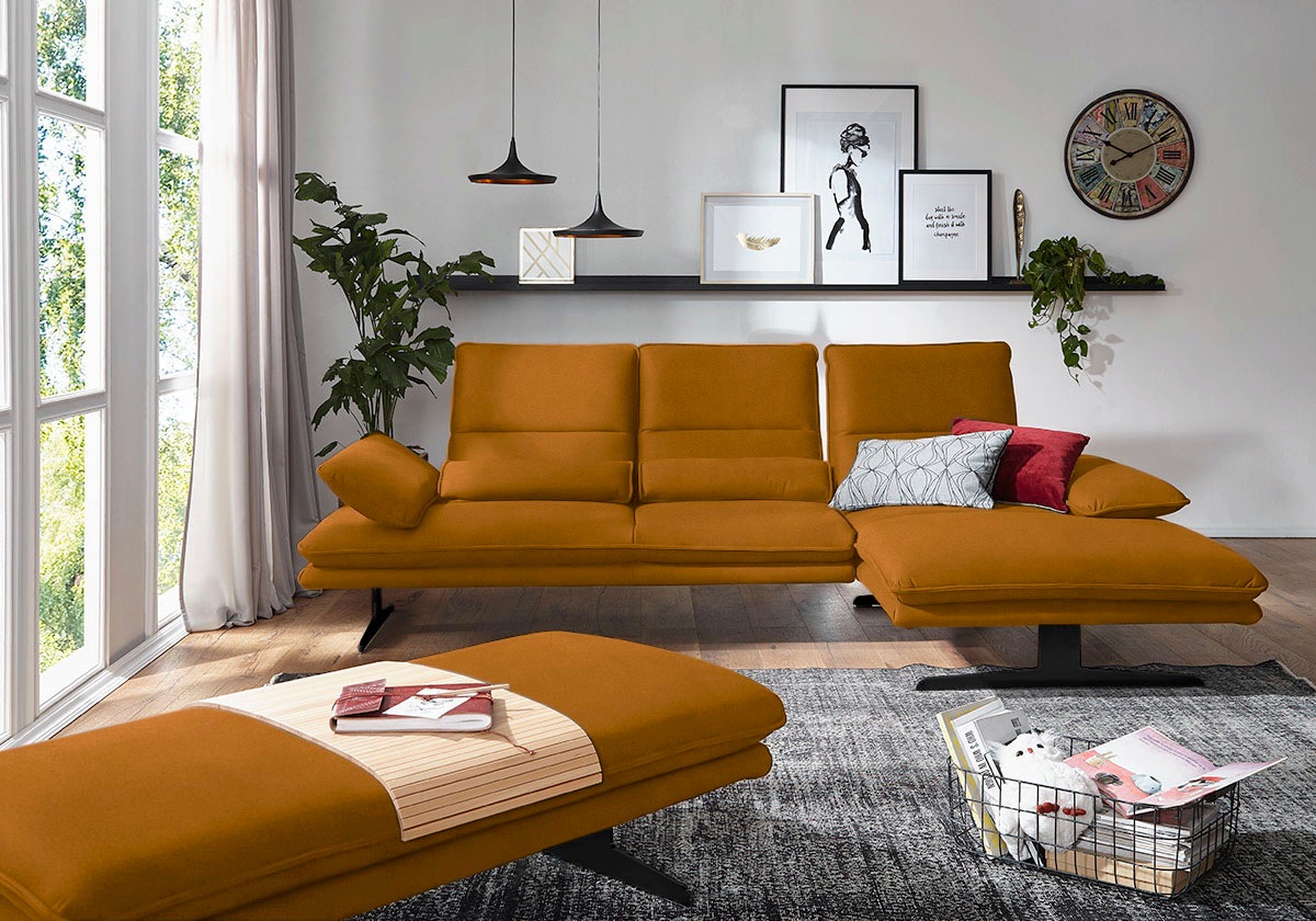 W.SCHILLIG Ecksofa »broadway, Designsofa mit tollem Sitzkomfort«, Sitztiefe günstig online kaufen
