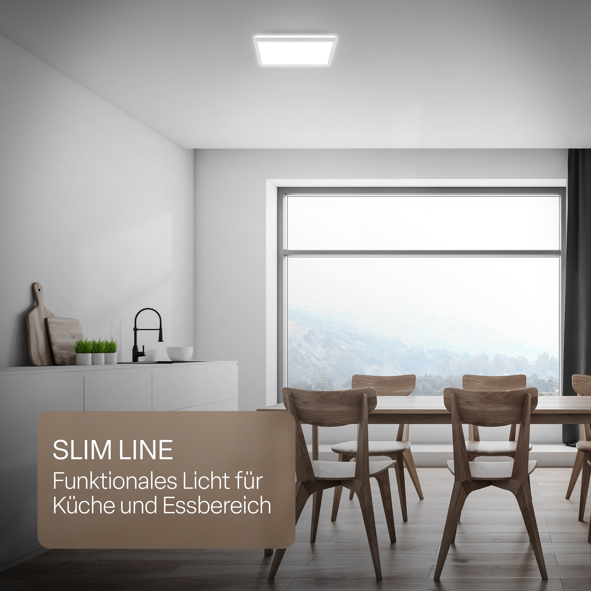 B.K.Licht LED Panel »SHALLOW« LED-Board 1 Stk. Neutralweiß 29x29x3 cm, Badlampe, Badezimmer, Küche, Wohnzimmer