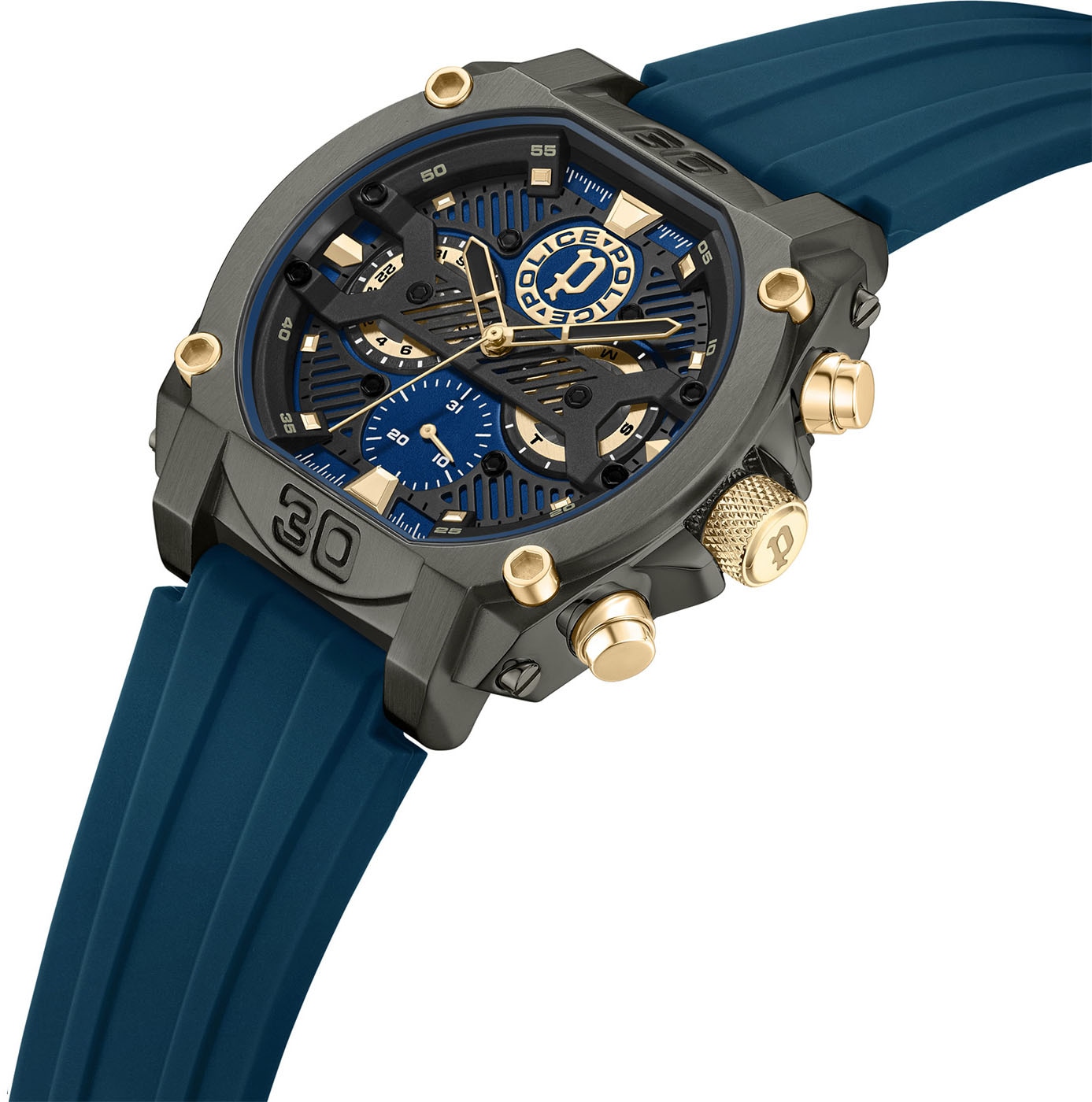 Police Multifunktionsuhr »NORWOOD«, Quarzuhr, Armbanduhr, Herrenuhr, Silikonarmband, analog