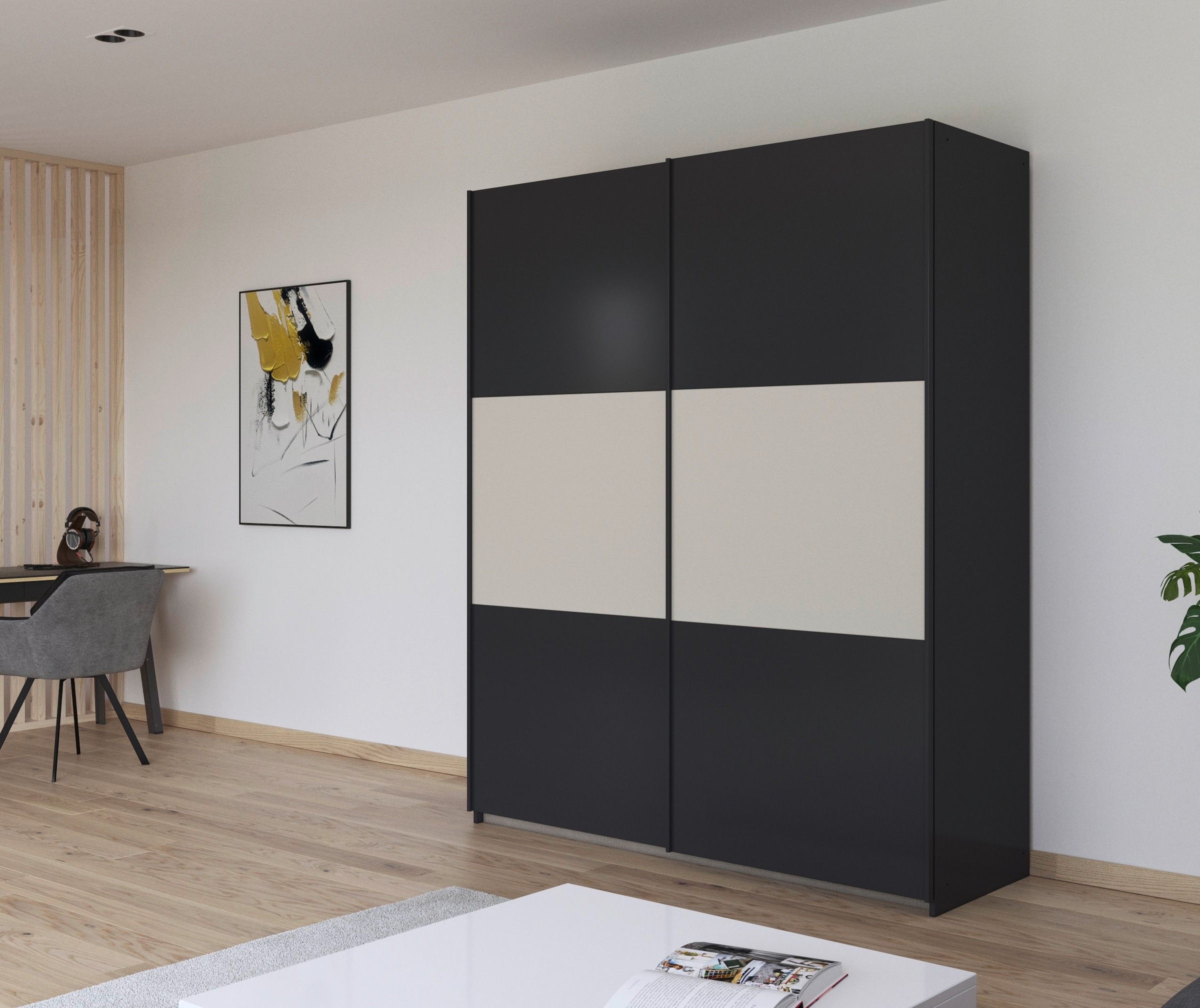 rauch Schwebetürenschrank »Kleiderschrank Schrank Garderobe Garderobenschrank Wäscheschrank NEO«, (in 3 verschiedenen Ausstattungen BASIC/CLASSIC/PREMIUM), mit großzügigem Stauraum und vielfältigen Farbkombinationen