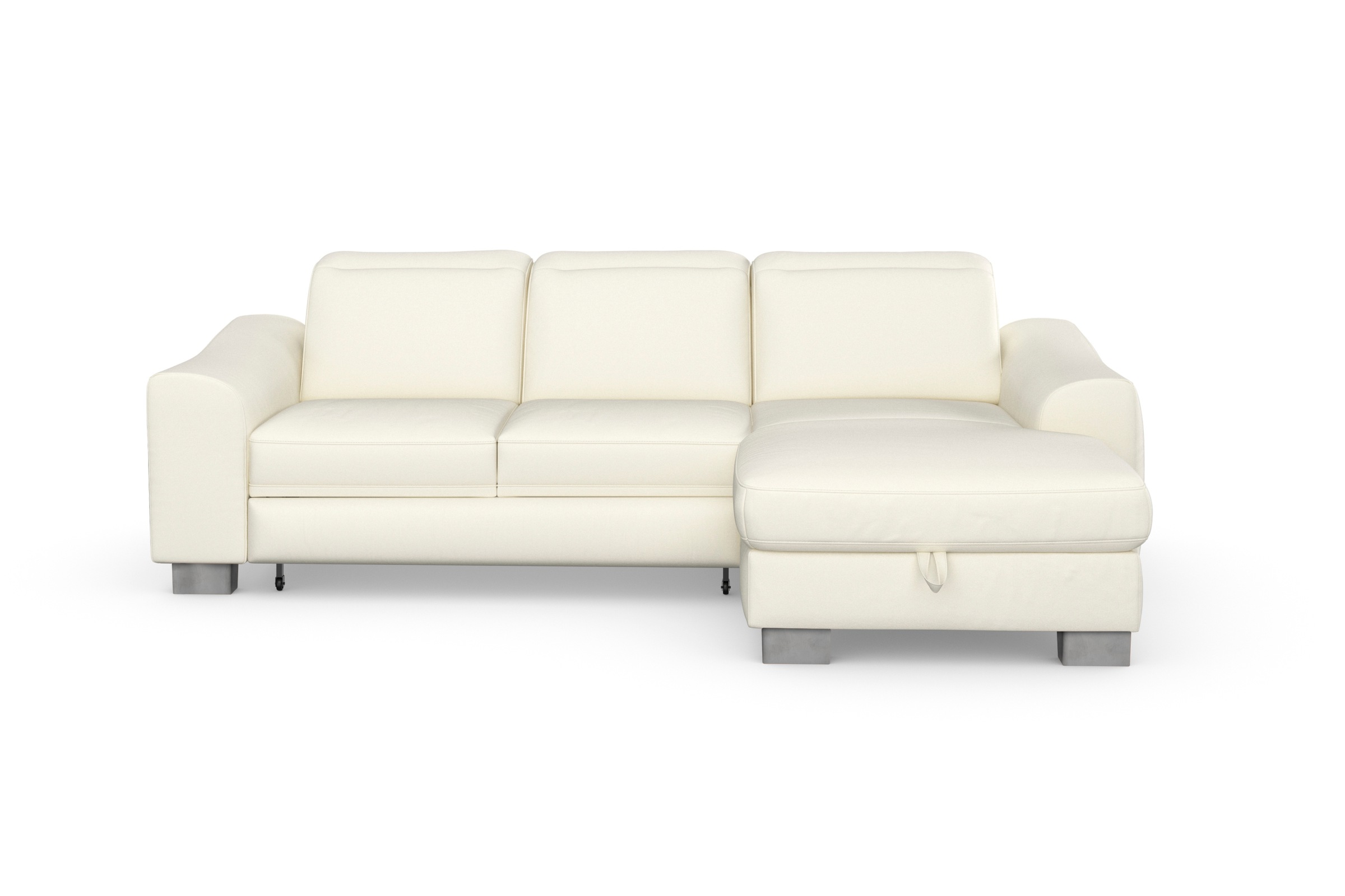 sit&more Ecksofa »Dundee L-Form«, mit Federkern und Edelstahlfüßen, wahlweise mit Kopfteilverstellung