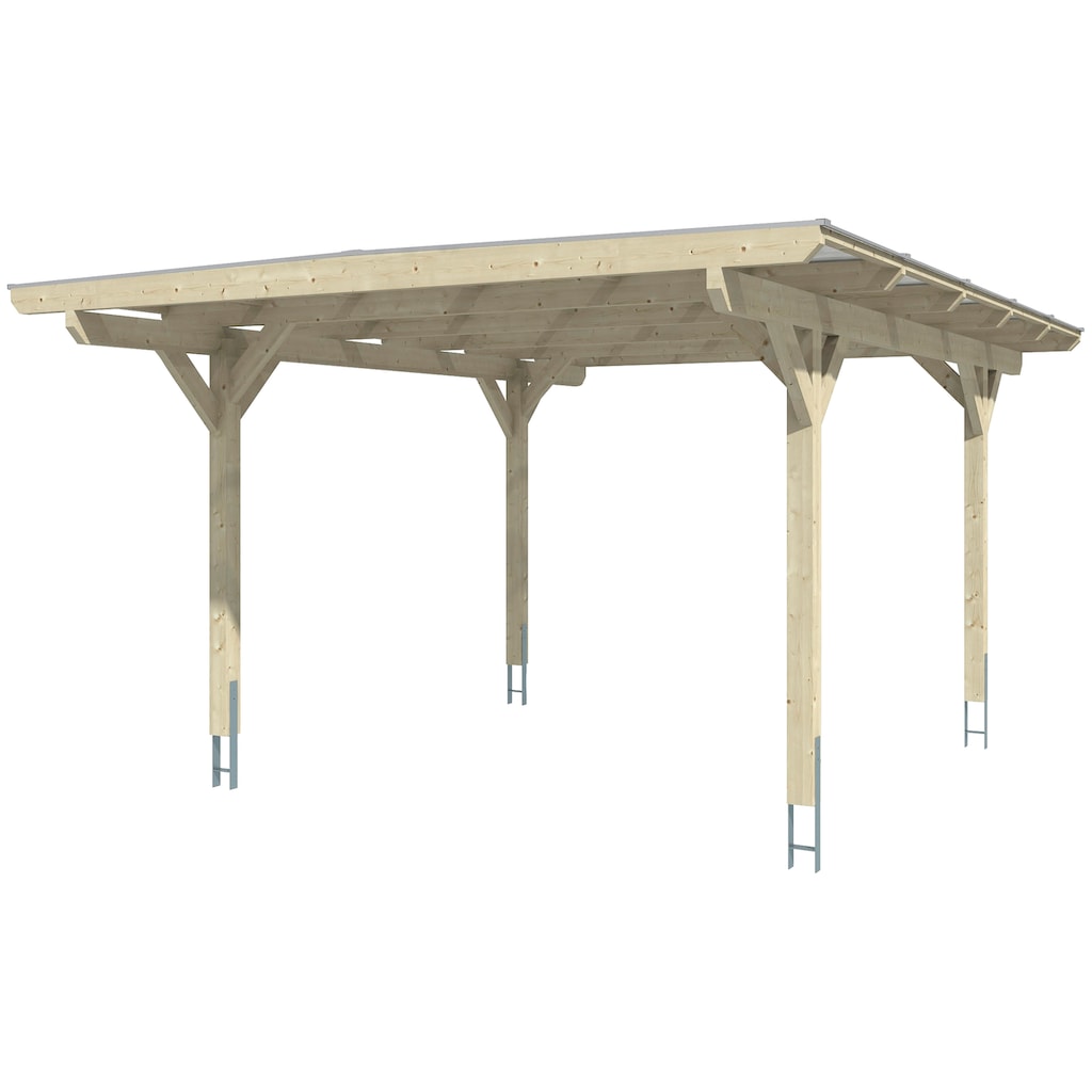 Skanholz Einzelcarport »Odenwald«, Leimholz-Nordisches Fichtenholz, 326 cm, natur