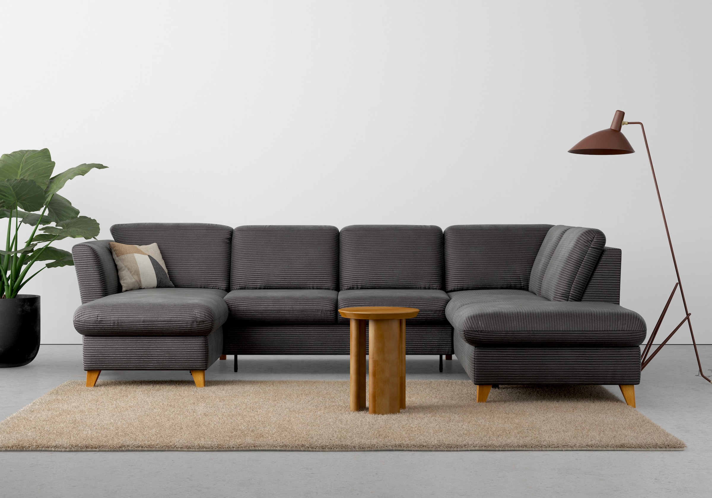 Home affaire Wohnlandschaft »Trelleborg U-Form« wahlweise mit Bettfunktion günstig online kaufen